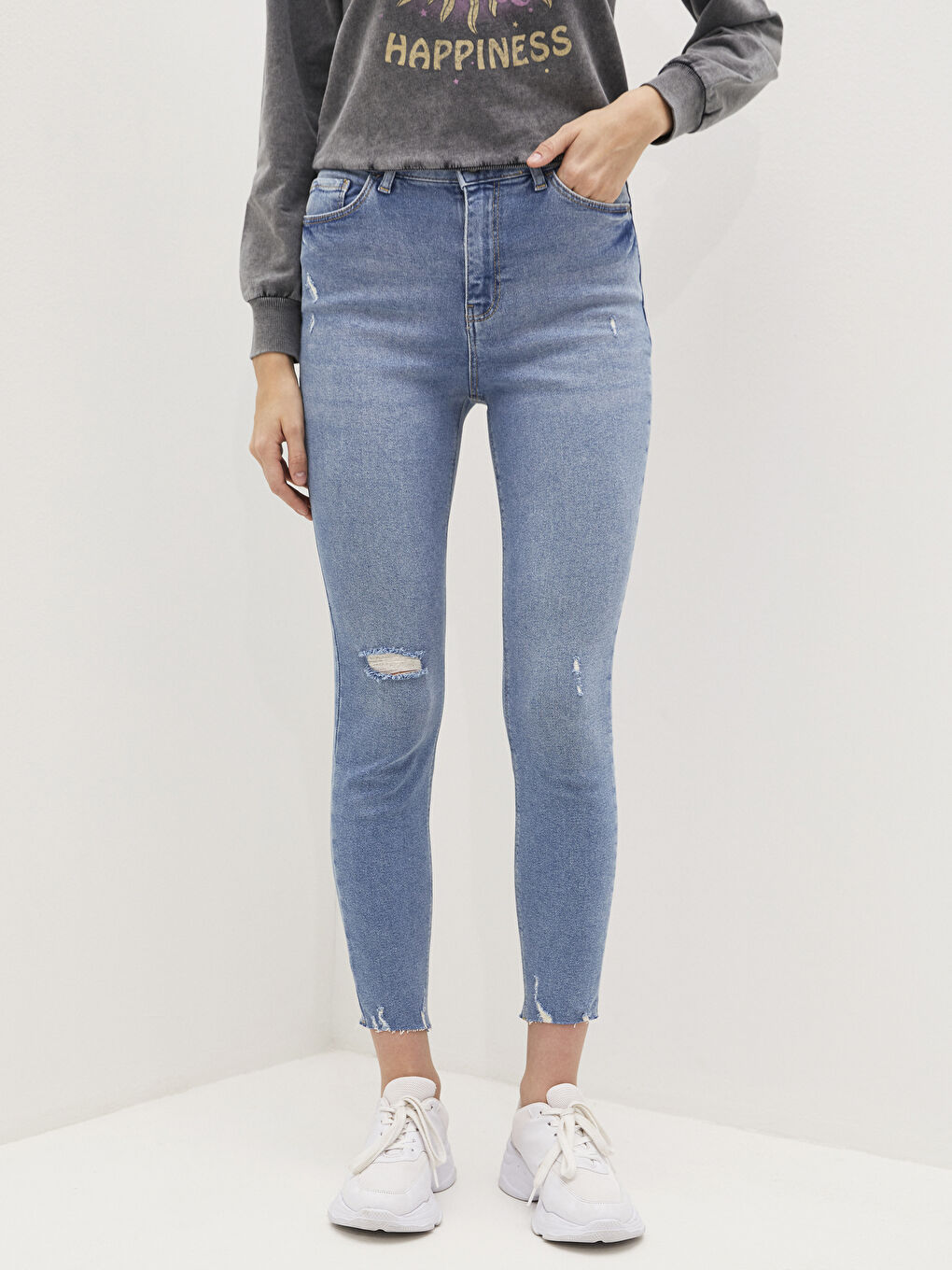 İndigo Yüksek Bel Jüpiter Süper Skinny Fit Kadın Jean Pantolon-2