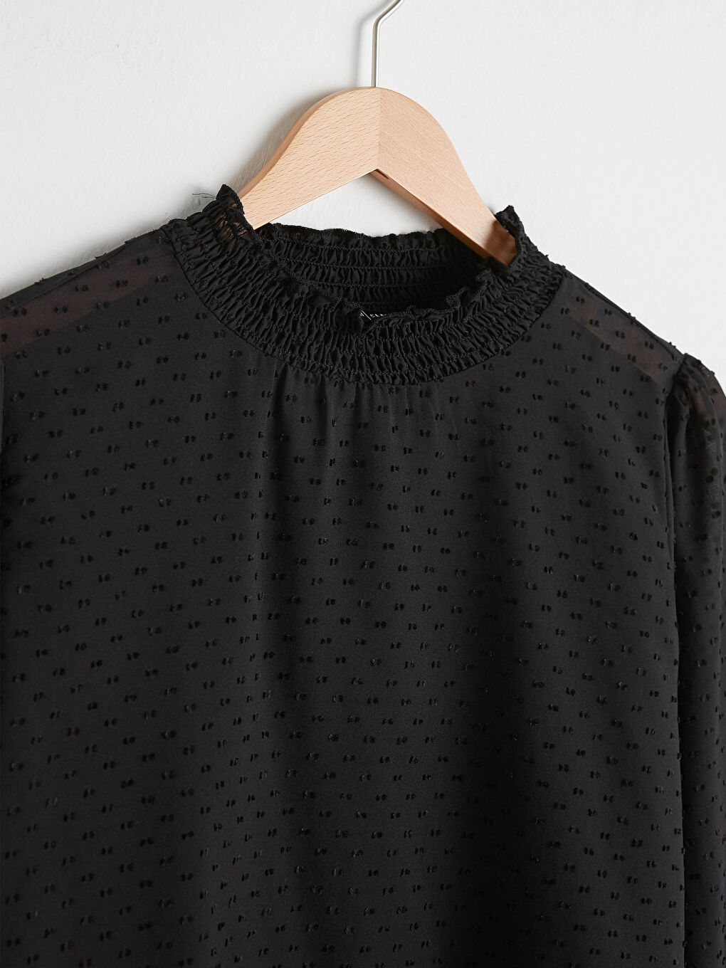 Grandad Collar Patterned Chiffon Blouse-8