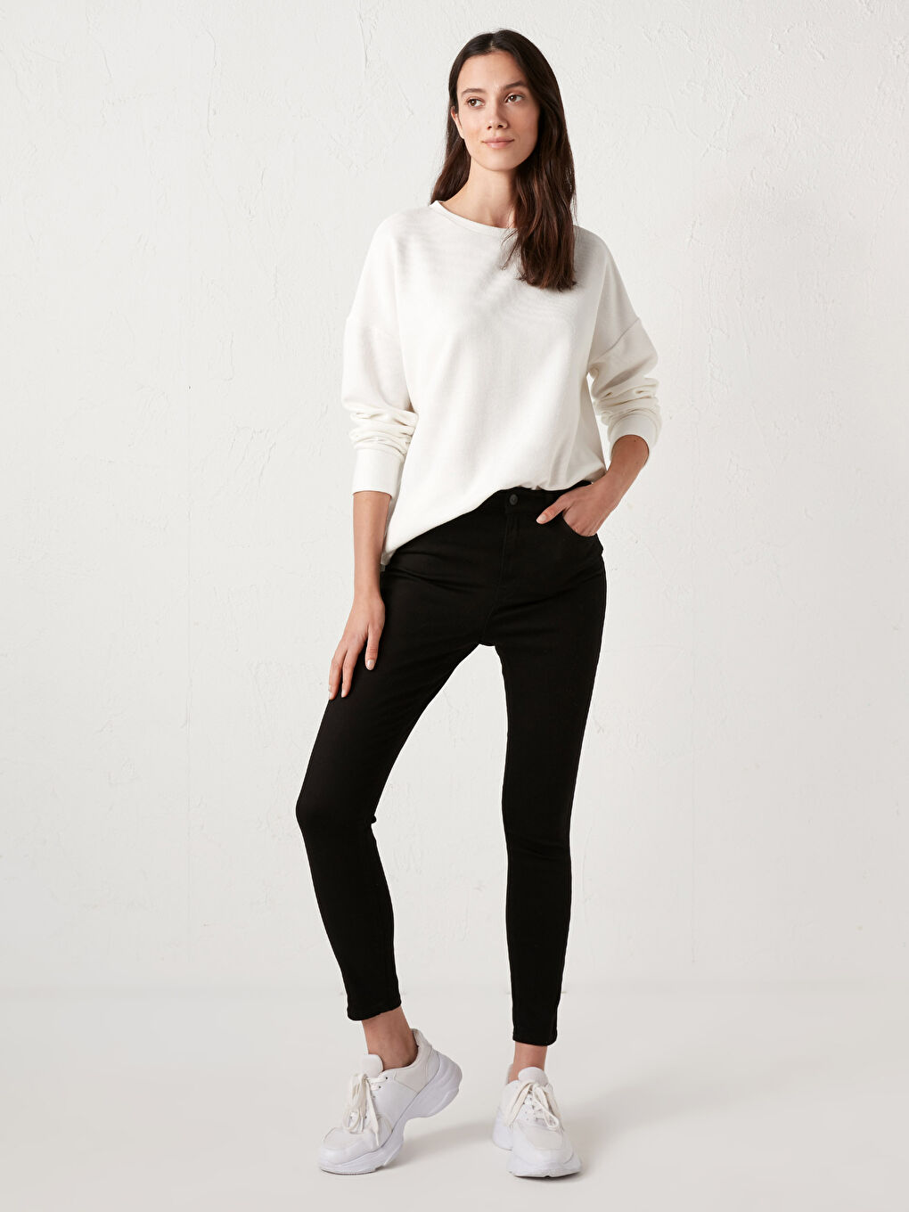 Siyah Yüksek Bel Jüpiter Süper Skinny Fit Kadın Jean Pantolon