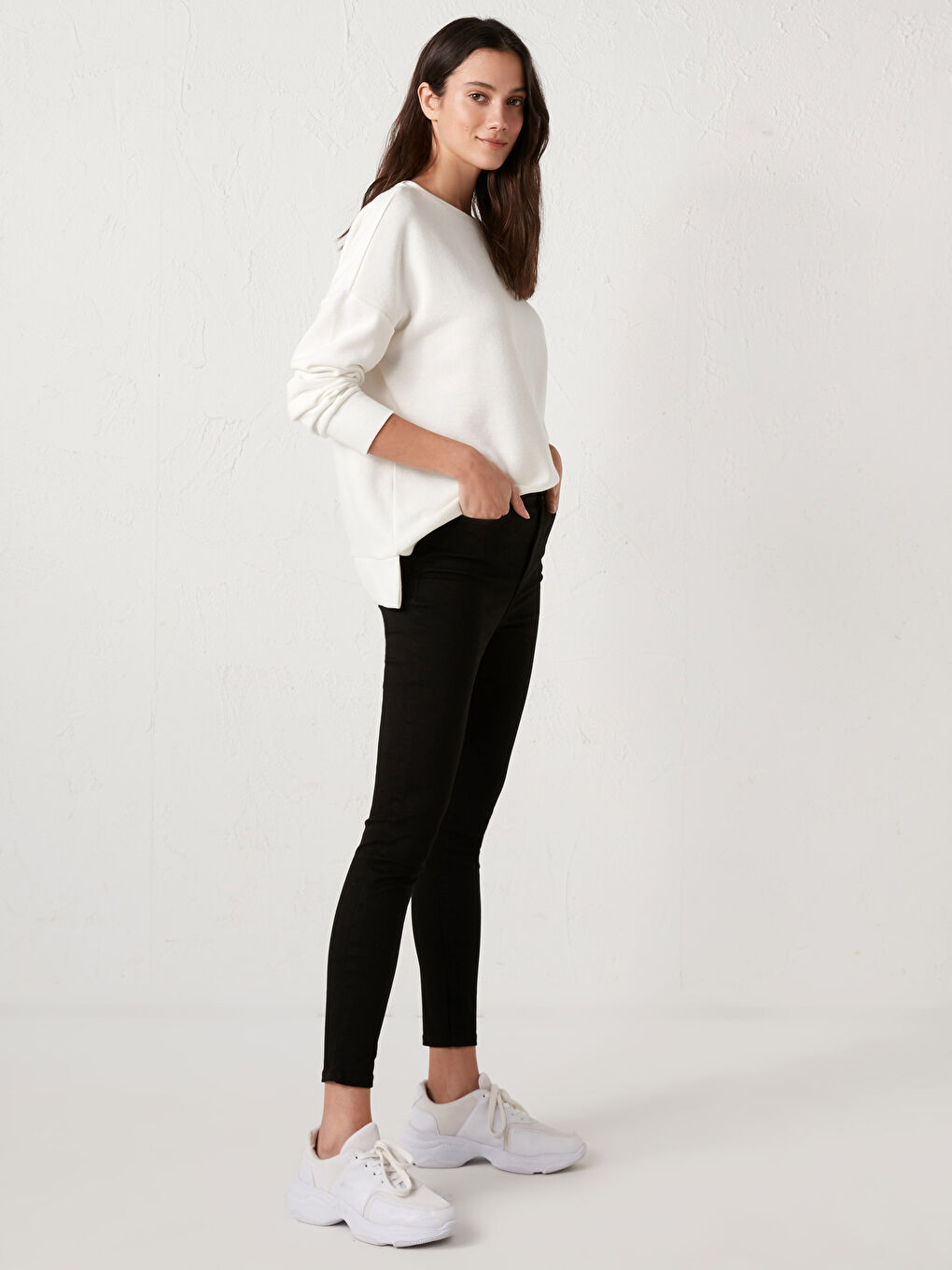 Siyah Yüksek Bel Jüpiter Süper Skinny Fit Kadın Jean Pantolon-1