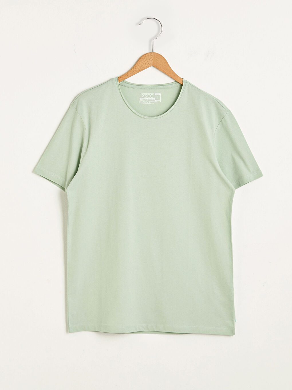 Yeşil Bisiklet Yaka Kısa Kollu Basic Penye Erkek Tişört-6