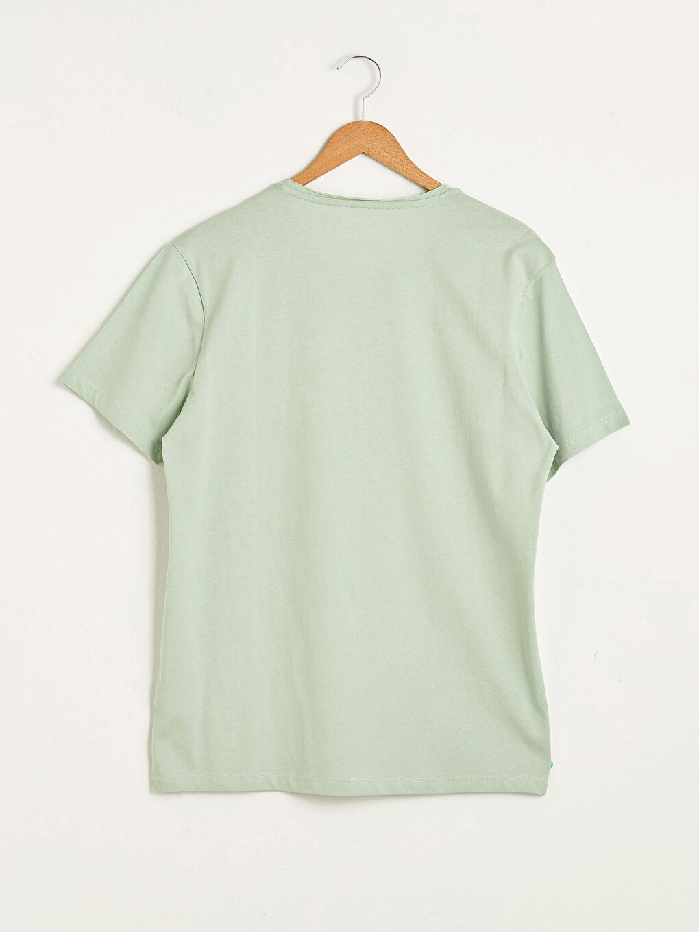 Yeşil Bisiklet Yaka Kısa Kollu Basic Penye Erkek Tişört-7