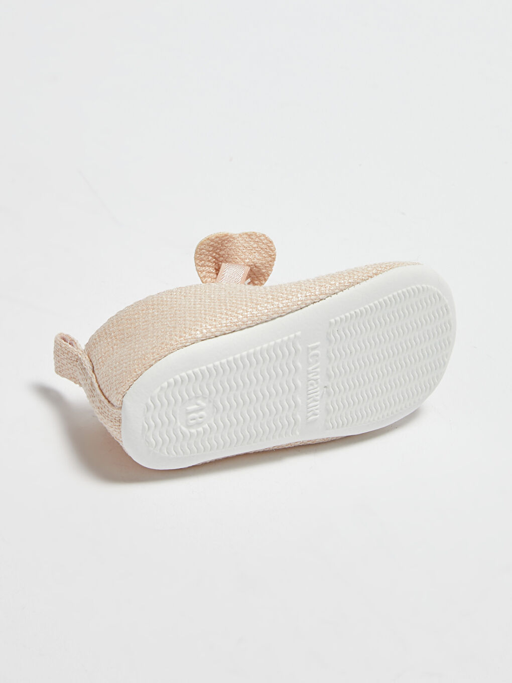 Bej Kız Bebek Babet Ayakkabı ve Saç Bandı-2