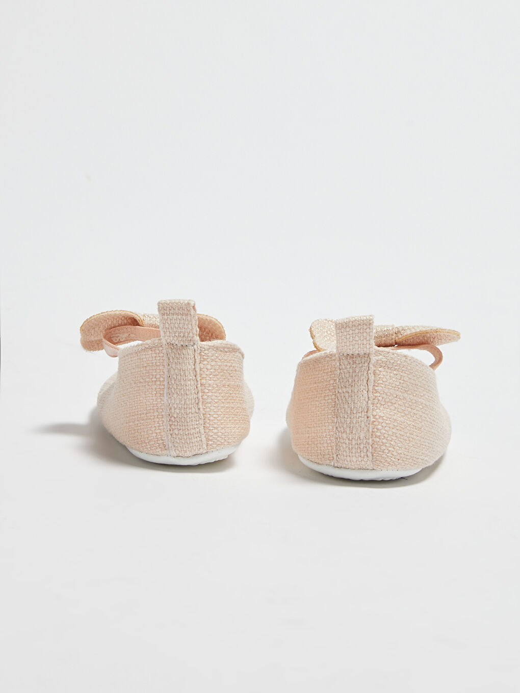 Bej Kız Bebek Babet Ayakkabı ve Saç Bandı-3