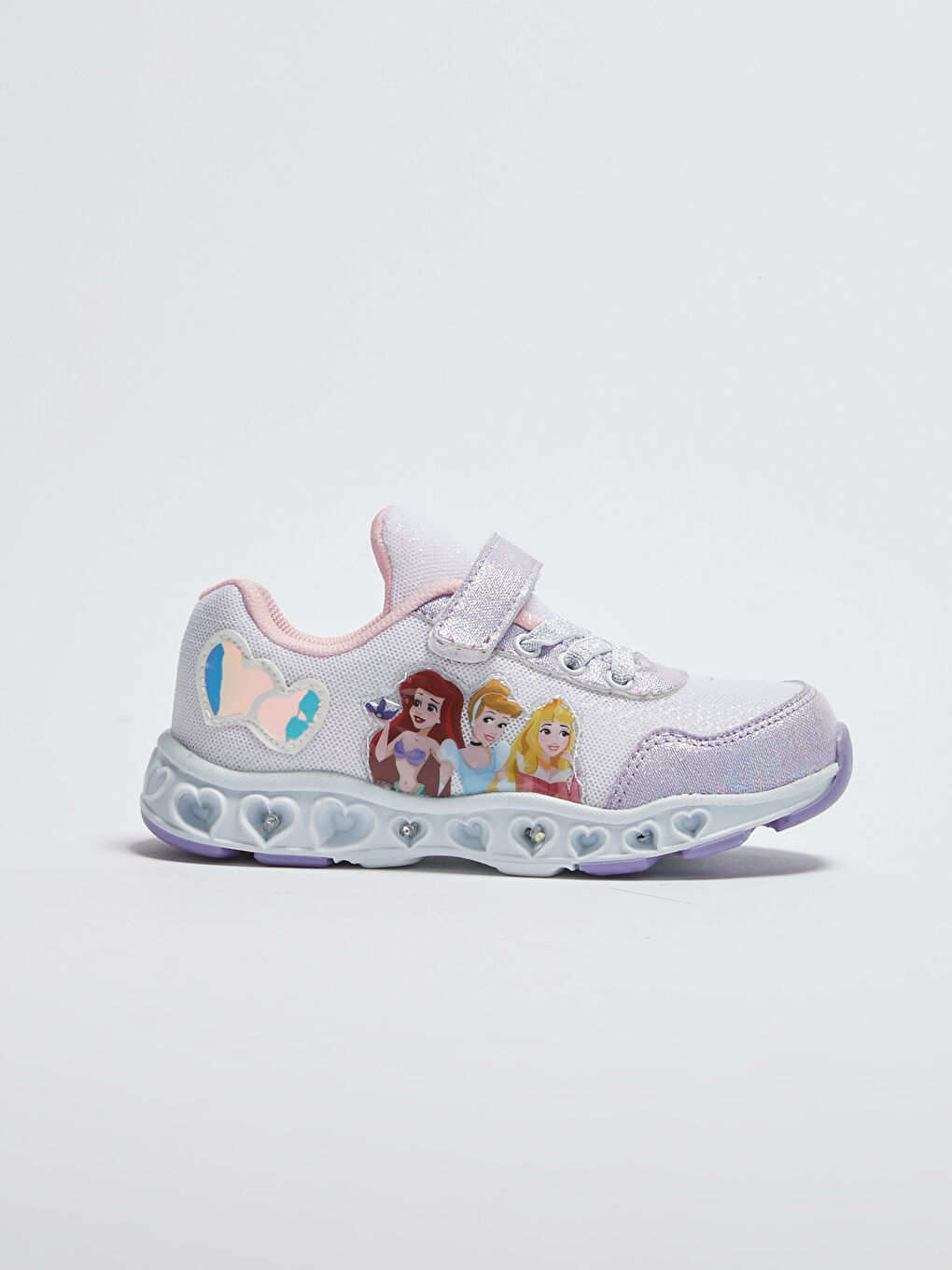Beyaz Prenses Lisanslı Işıklı Cırt Cırtlı Kız Çocuk Aktif Spor Ayakkabı-3