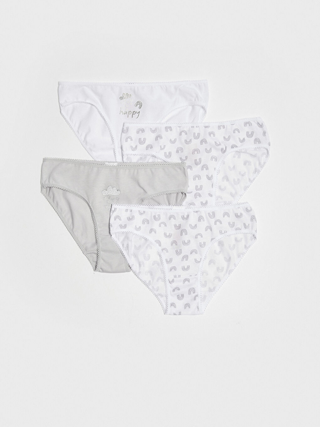 سراويل داخلية قطنية مطبوعة للبنات - عبوة من 4 قطع