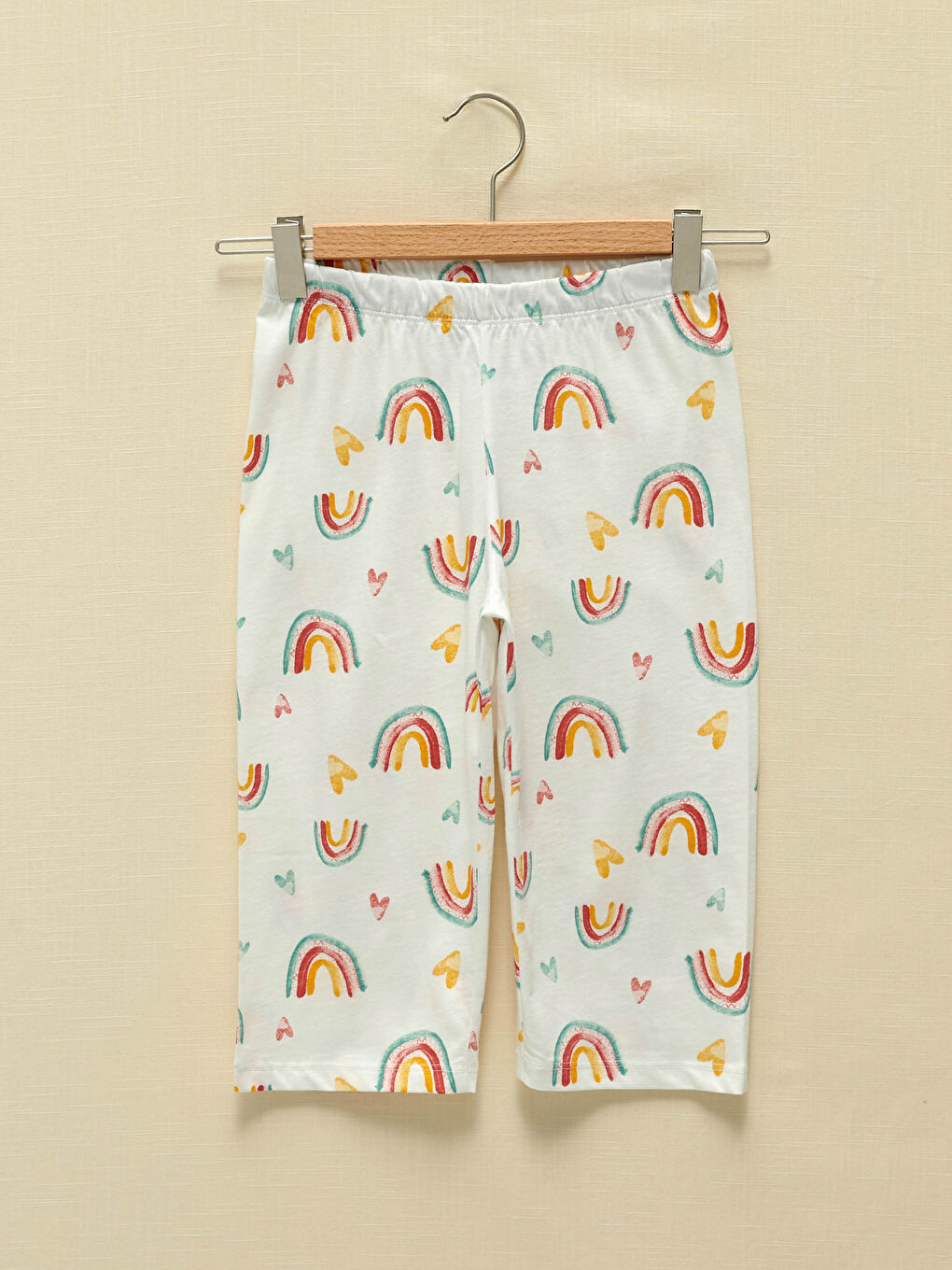 Crew Neck Printed Short Sleeve Girls' Pyjama Set-3