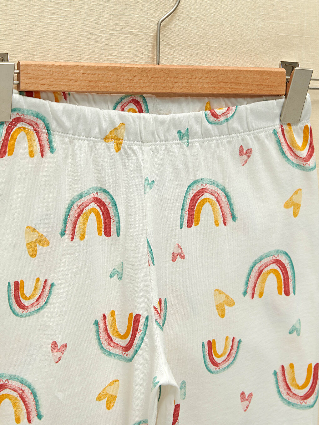 Crew Neck Printed Short Sleeve Girls' Pyjama Set-4