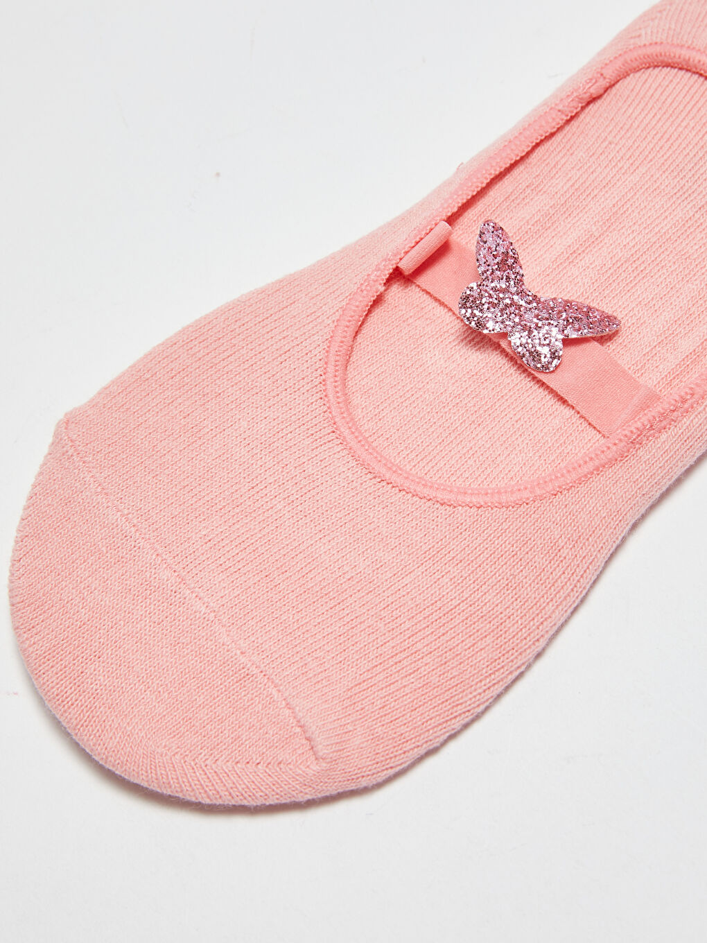 Silvery Butterfly Detailed Girl's Ballet Socks-1