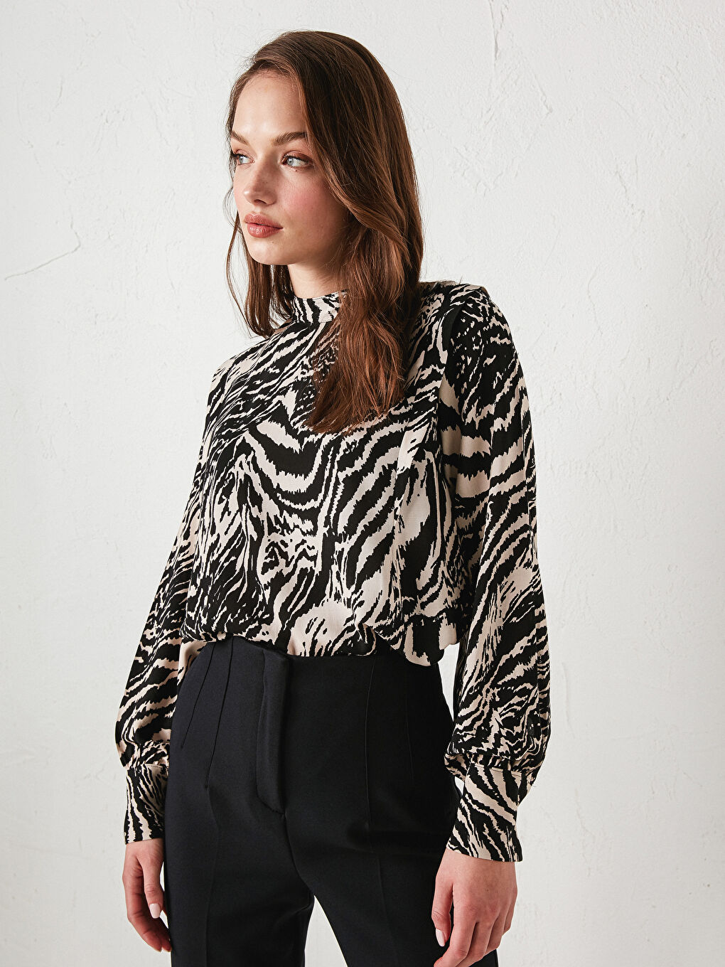 Patterned Viscose Women Blouse