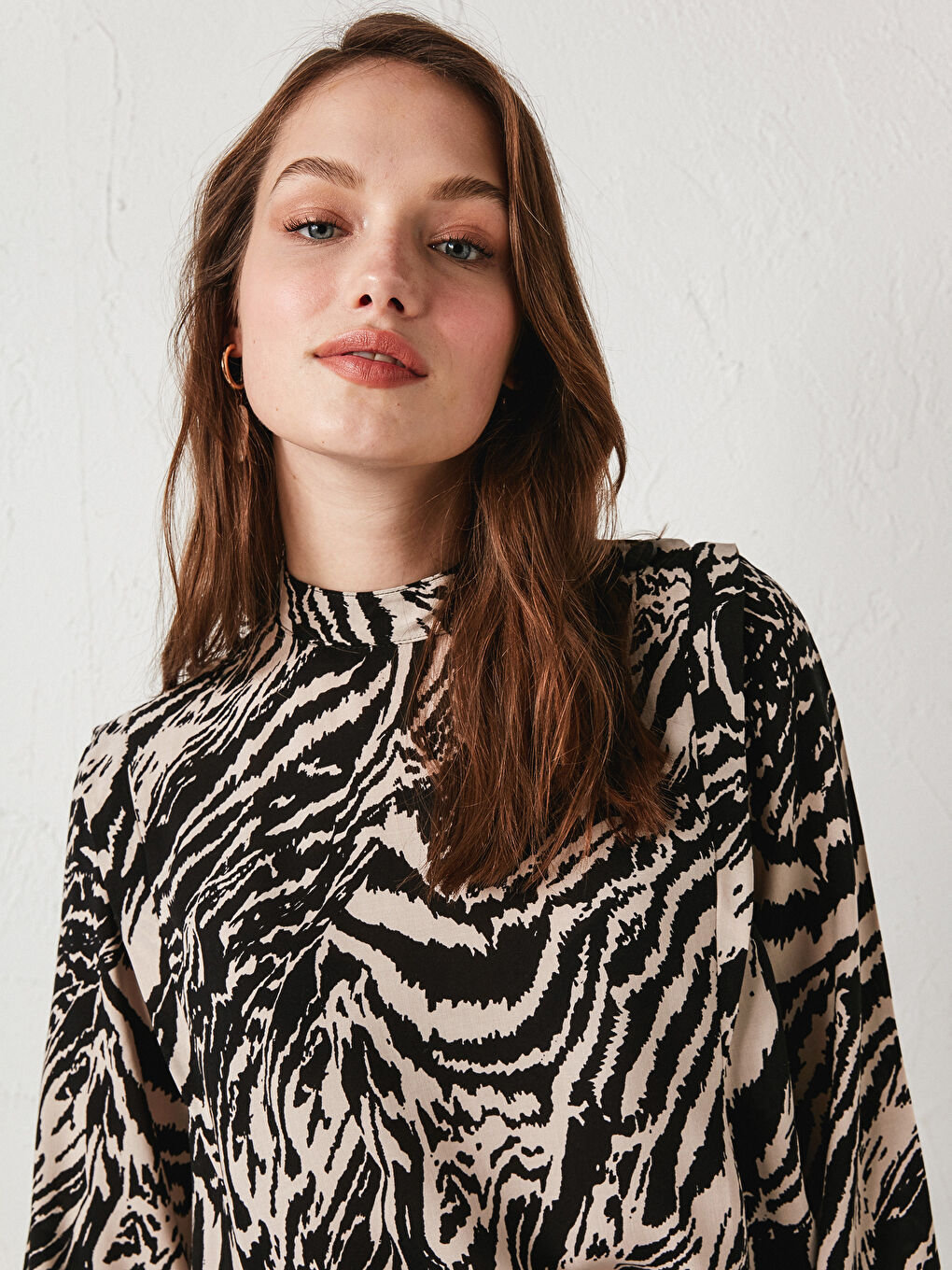 Patterned Viscose Women Blouse-1