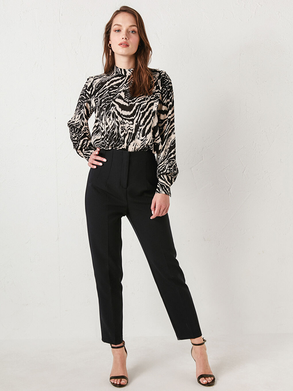 Patterned Viscose Women Blouse-2