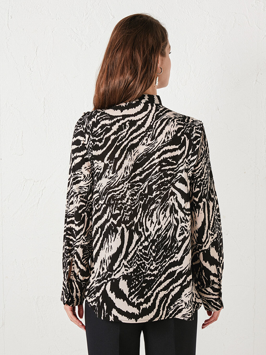 Patterned Viscose Women Blouse-4