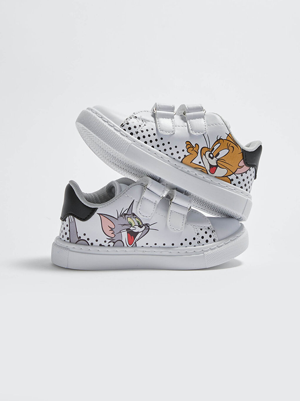 Beyaz Erkek Bebek Tom ve Jerry Lisanslı Polyester Astarlı Günlük Spor Ayakkabı-1