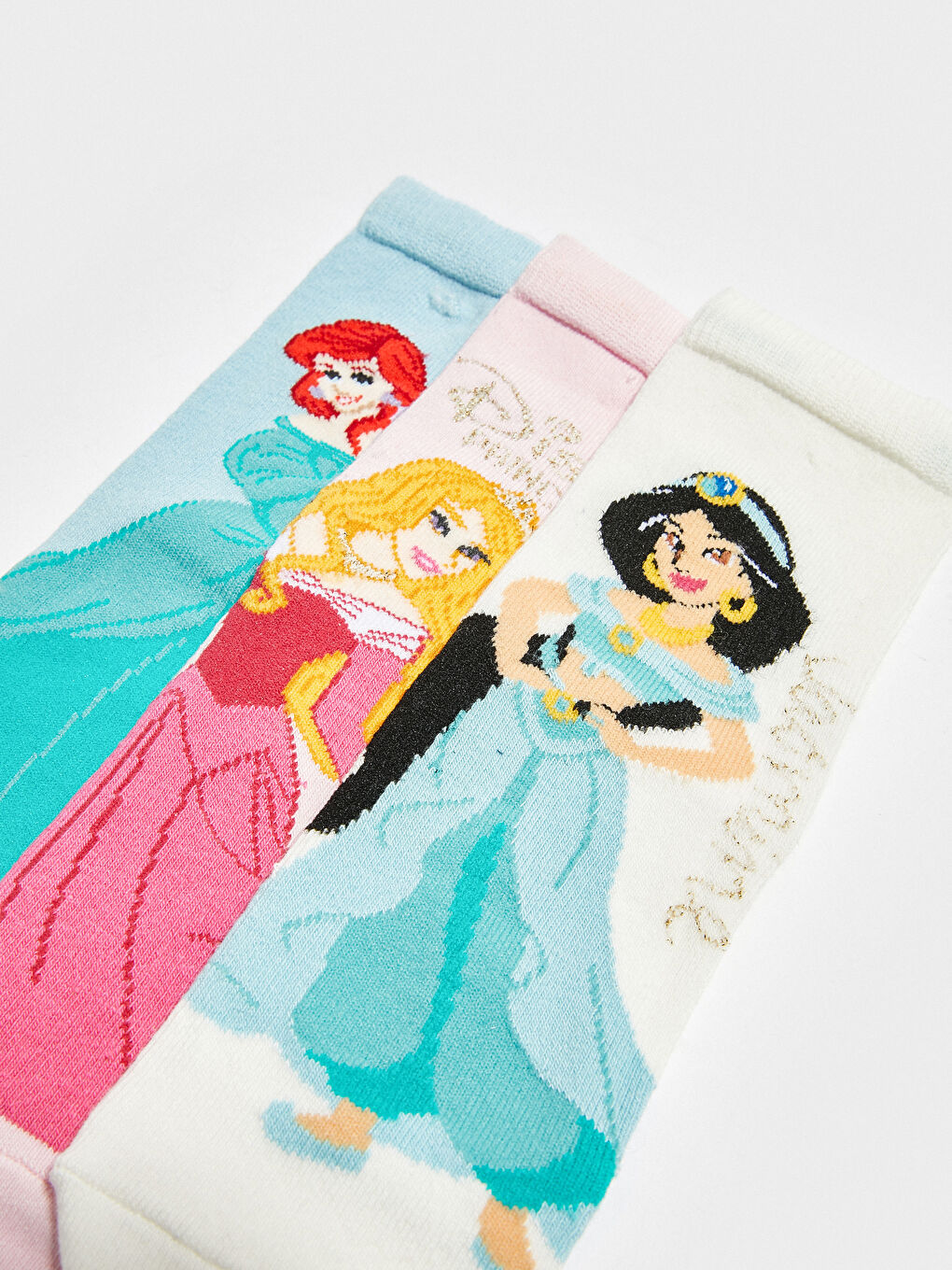 جوارب بنات مطبوع عليها أميرات ديزني - ٣ قطع-2