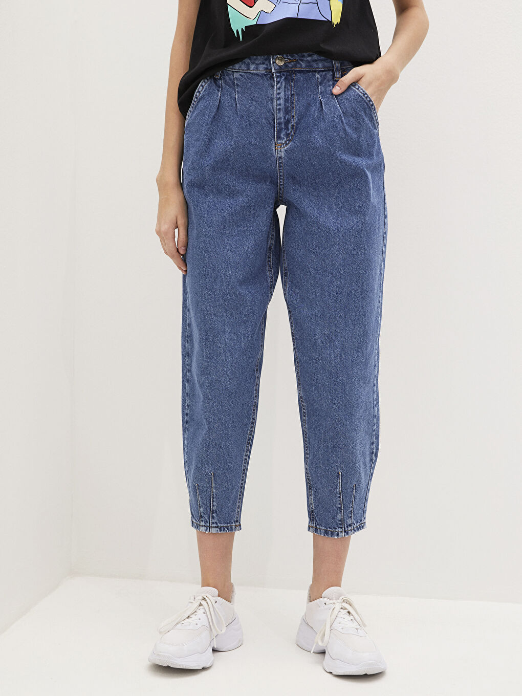 Джинсы с высокой талией, мешковатым кроем, длиной до щиколотки, прямыми брюками Rodeo для женщин-3