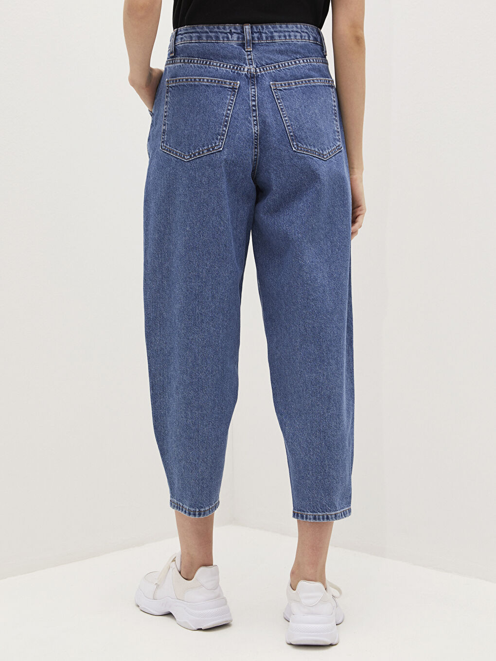 Джинсы с высокой талией, мешковатым кроем, длиной до щиколотки, прямыми брюками Rodeo для женщин-4