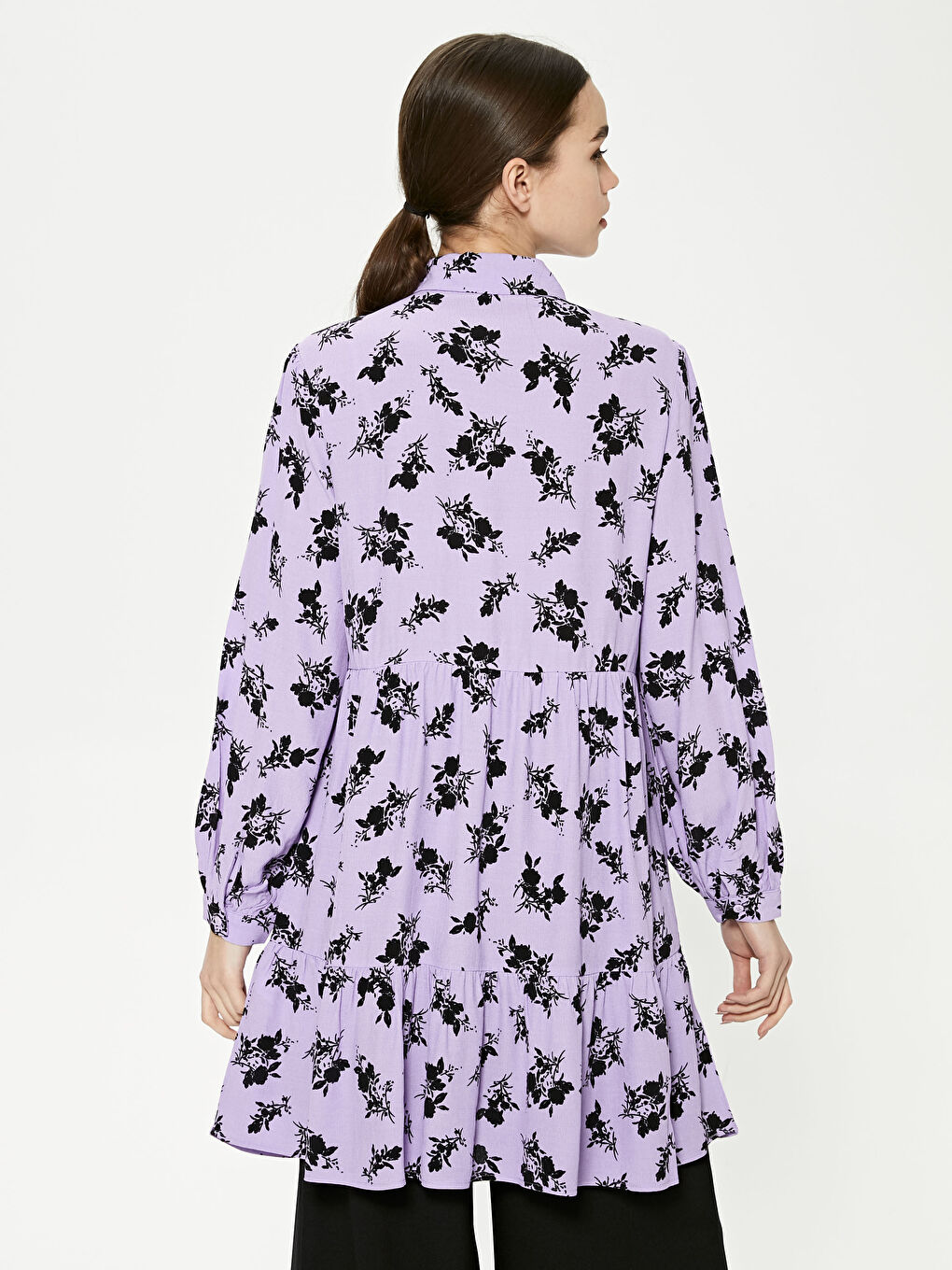 Floral Long Sleeve Women's Shirt Tunic-4