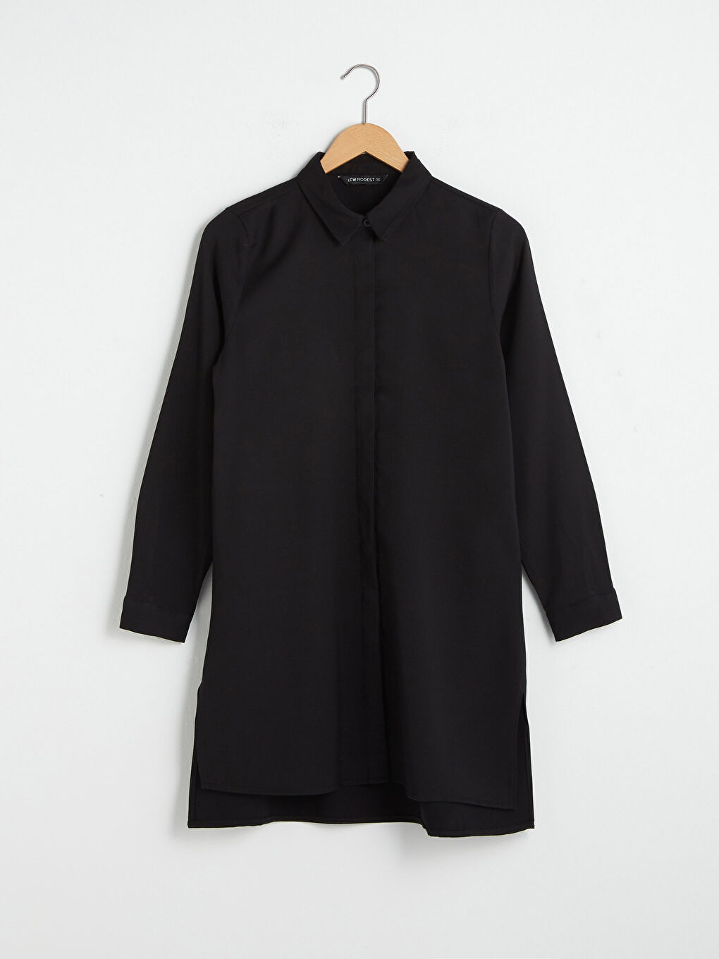 Plain Long Sleeve Women's Shirt Tunic-5