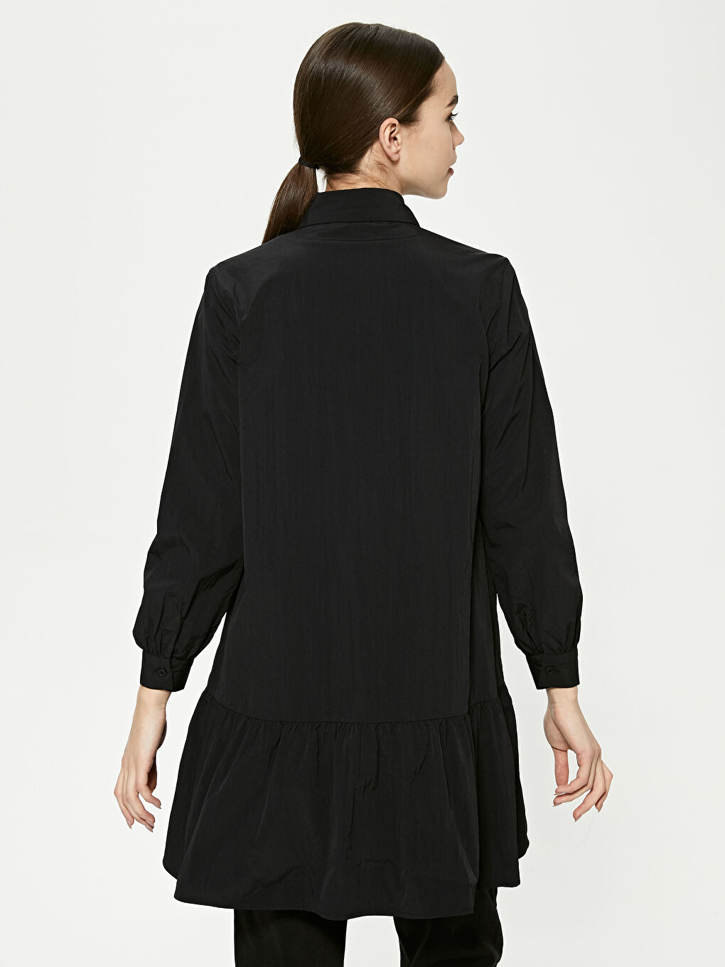 LCW Modest Zippered Ruffle Detailed Tafetta Tunic -S1CA91Z8-CVL