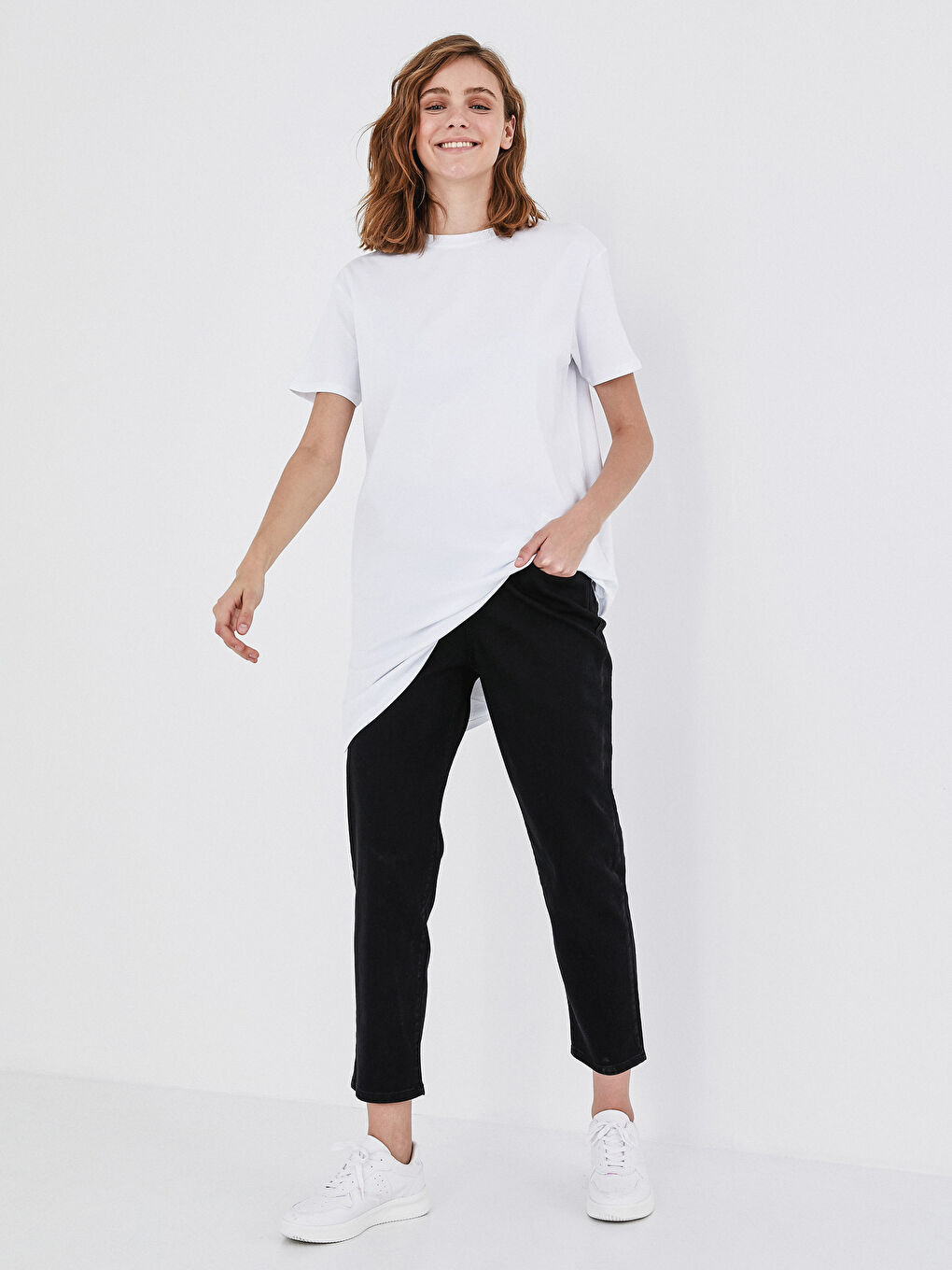 Jean Longueur Cheville À Taille Élastique-4