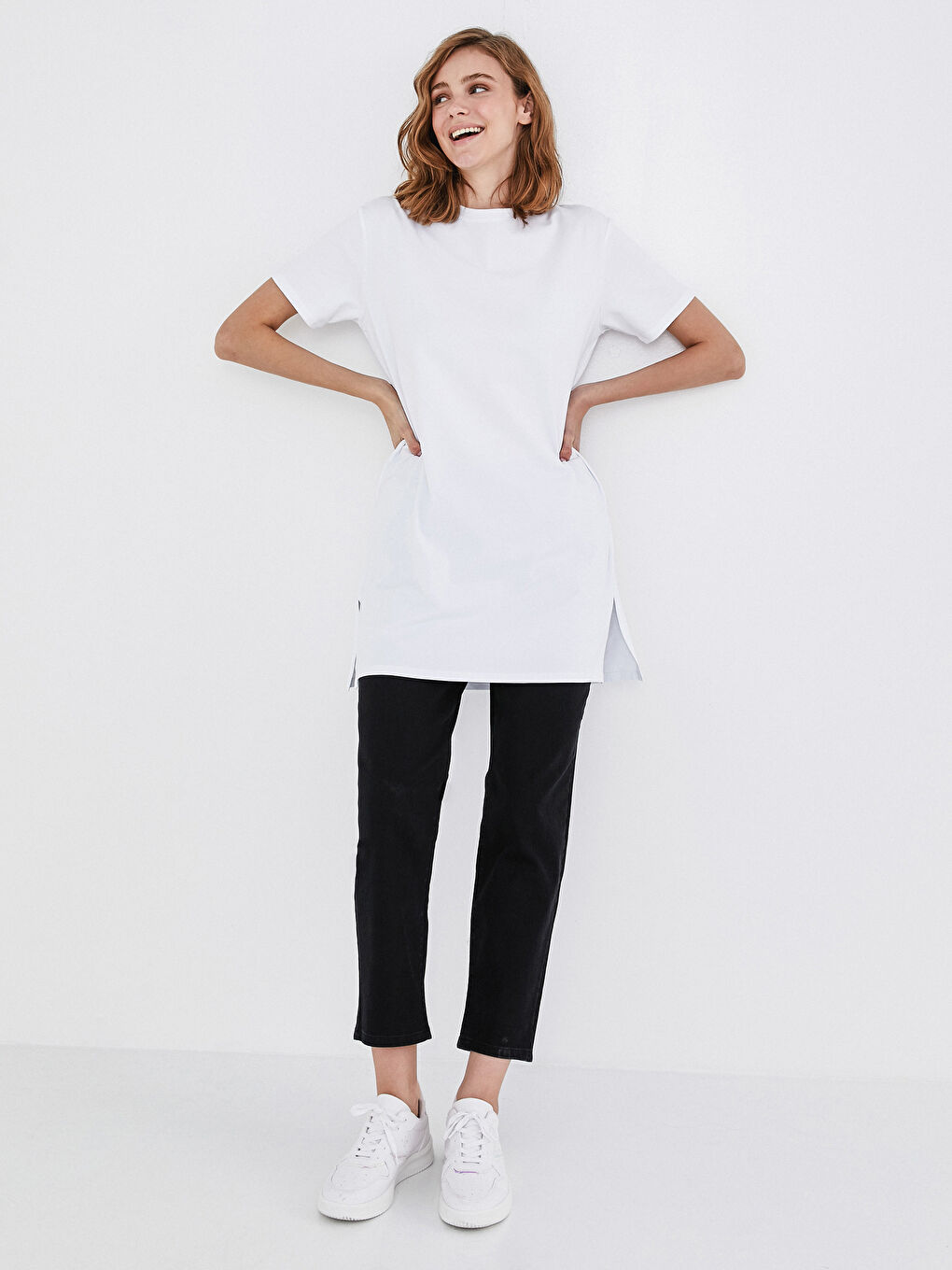 Jean Longueur Cheville À Taille Élastique