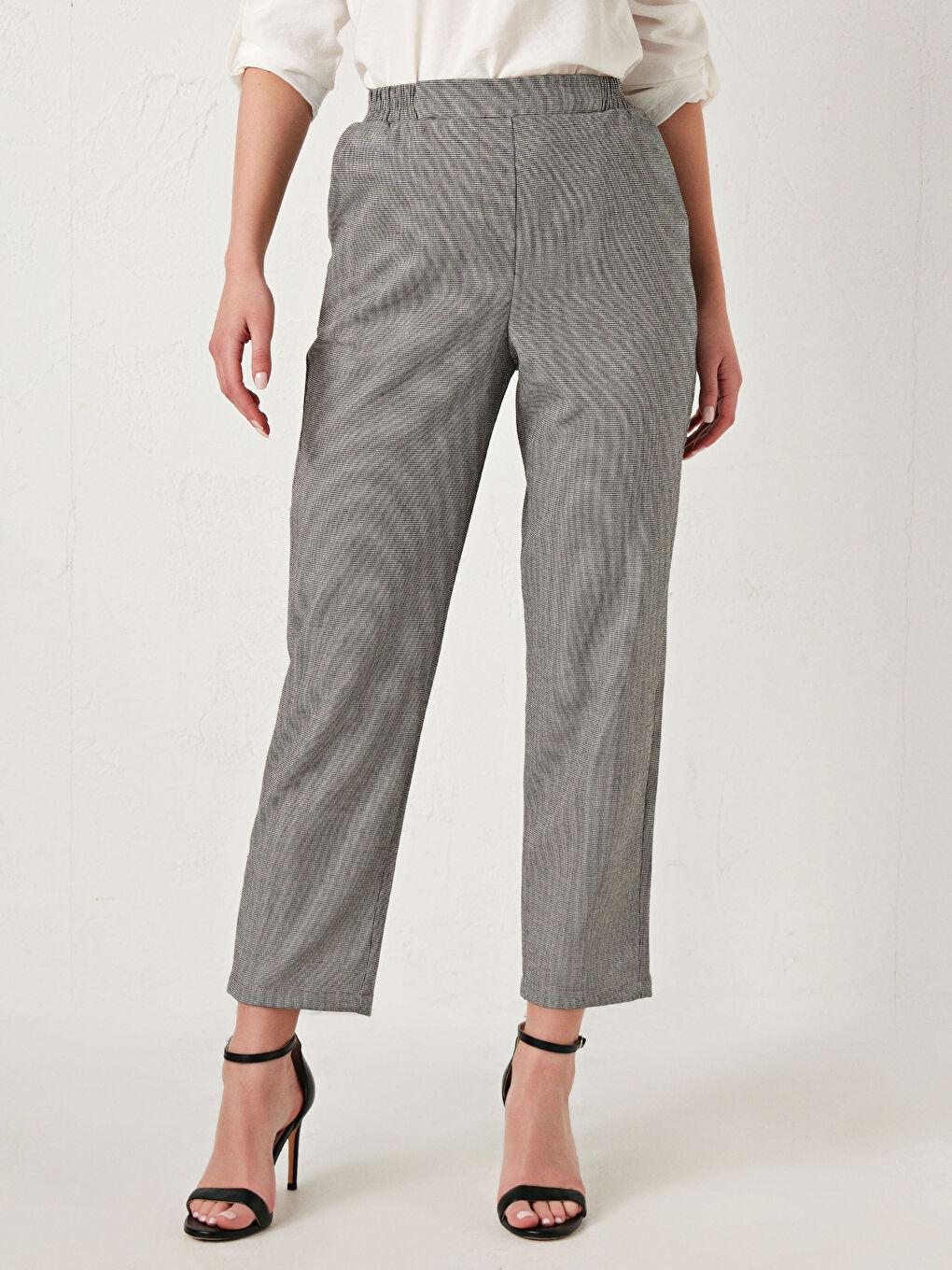Gri Beli Lastikli Pantolon-9