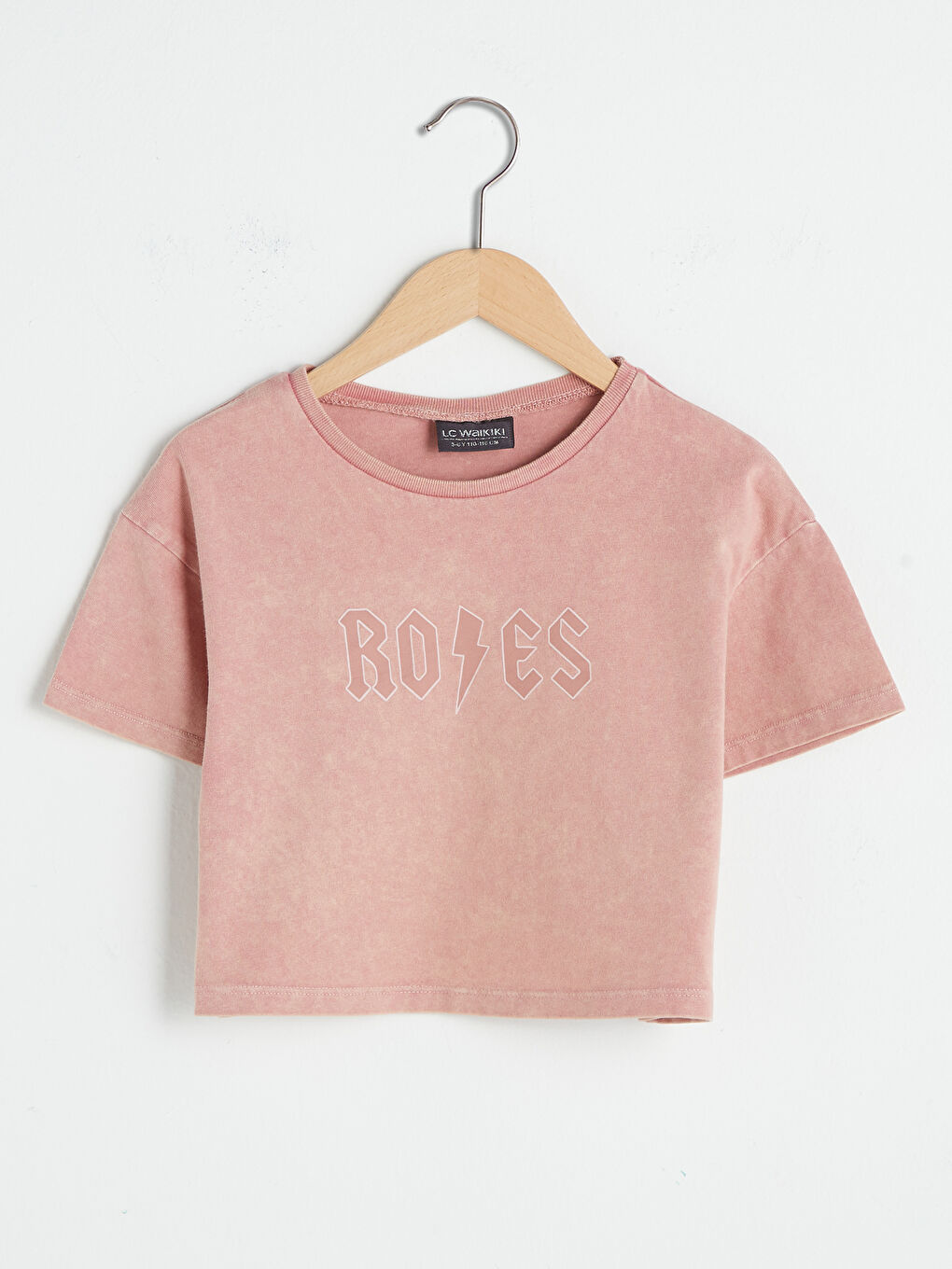 Crew Neck Printed Short Sleeve Cotton Girl T-shirt