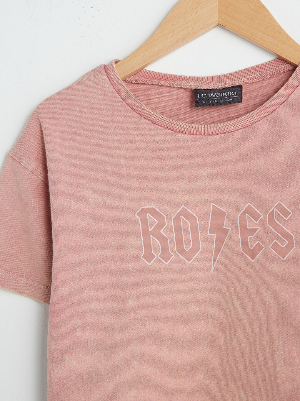 Crew Neck Printed Short Sleeve Cotton Girl T-shirt-2