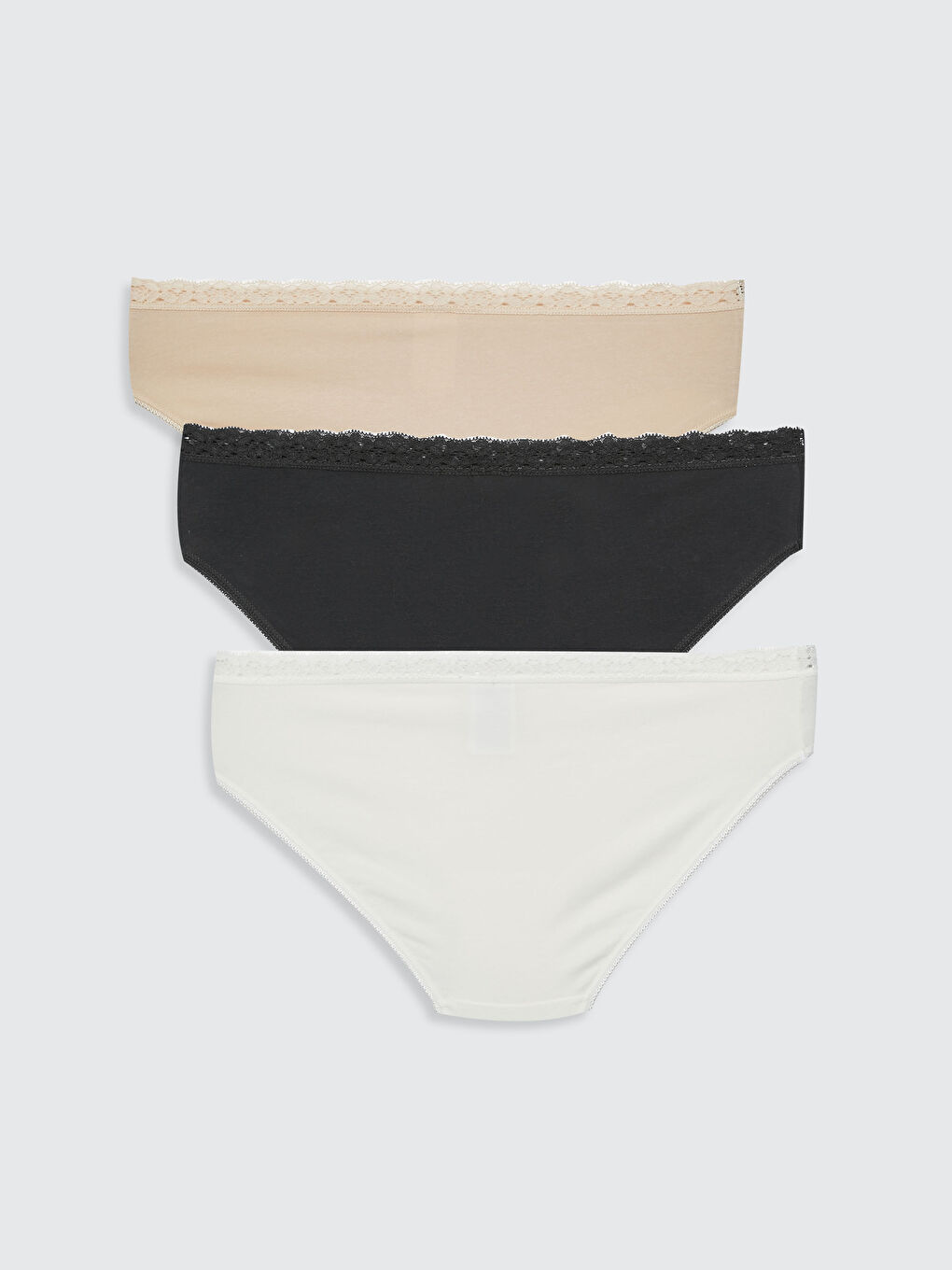 Pembe Dantelli Fiyonk Detaylı Klasik Külot 3'lü-1