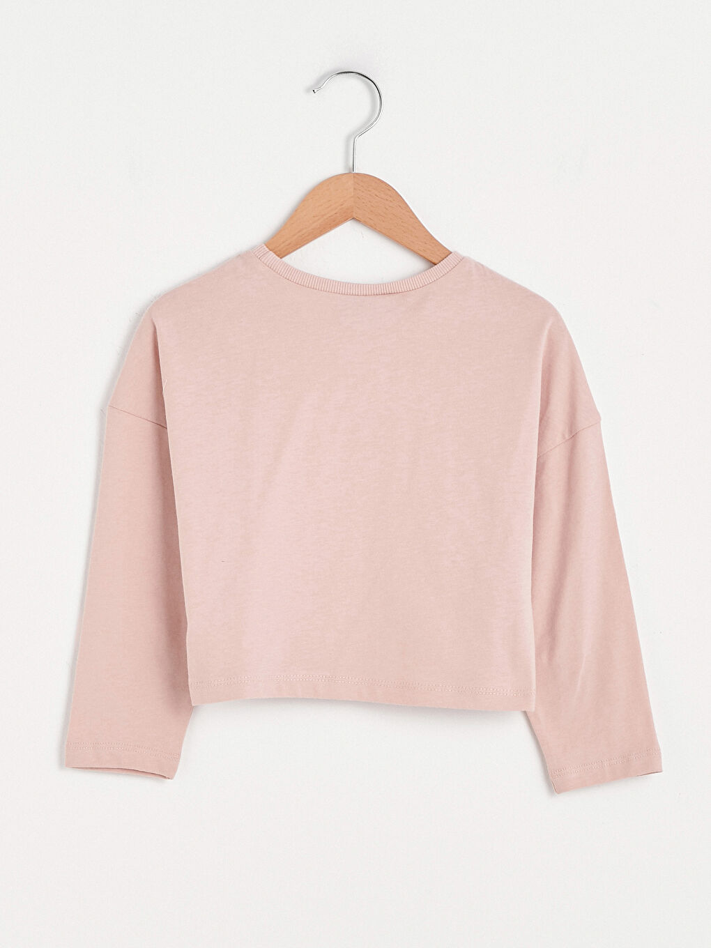 Crew Neck Printed Long Sleeve Girl's T-Shirt and Headband-1