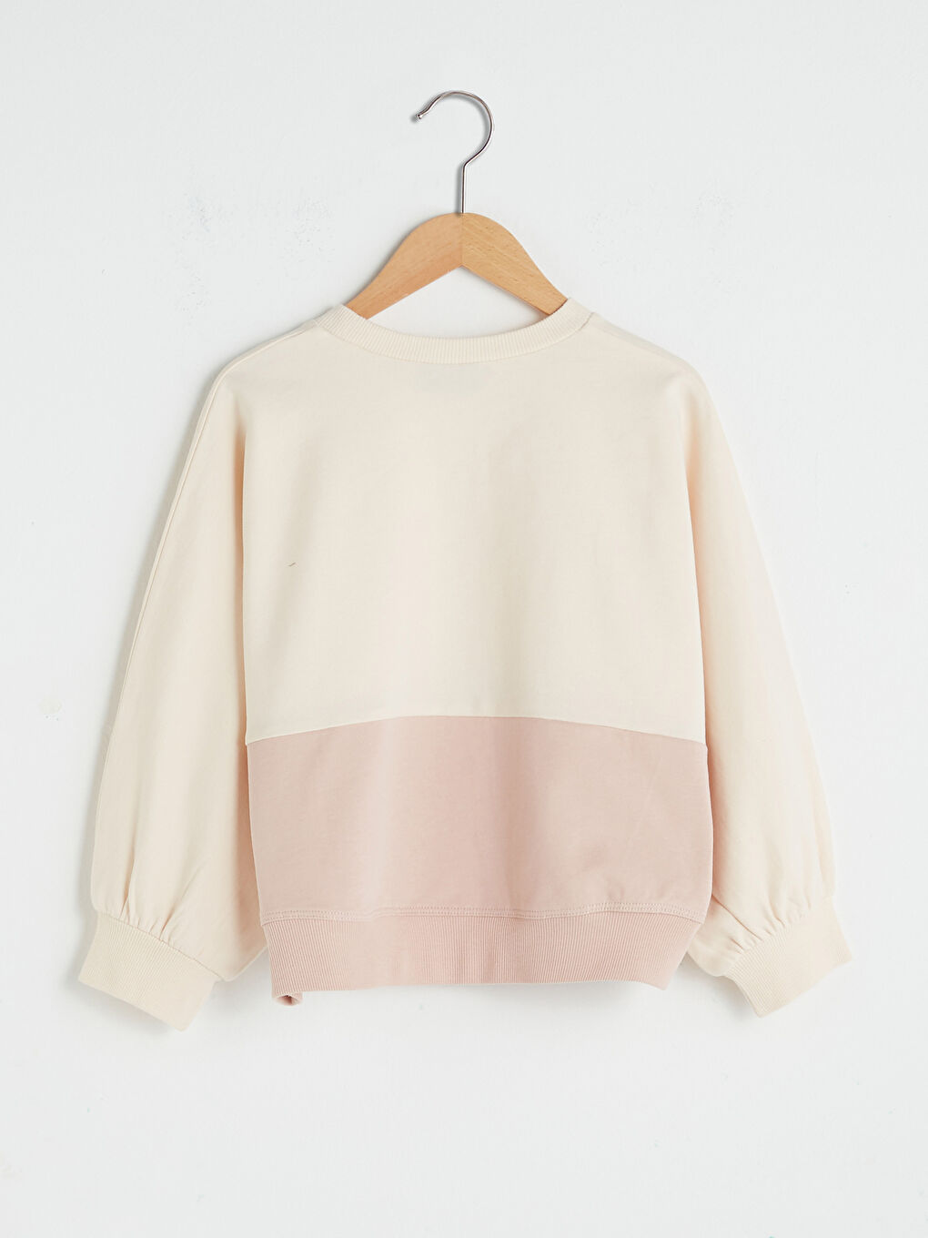 Pembe Bisiklet Yaka Baskılı Uzun Kollu Kız Çocuk Sweatshirt-1