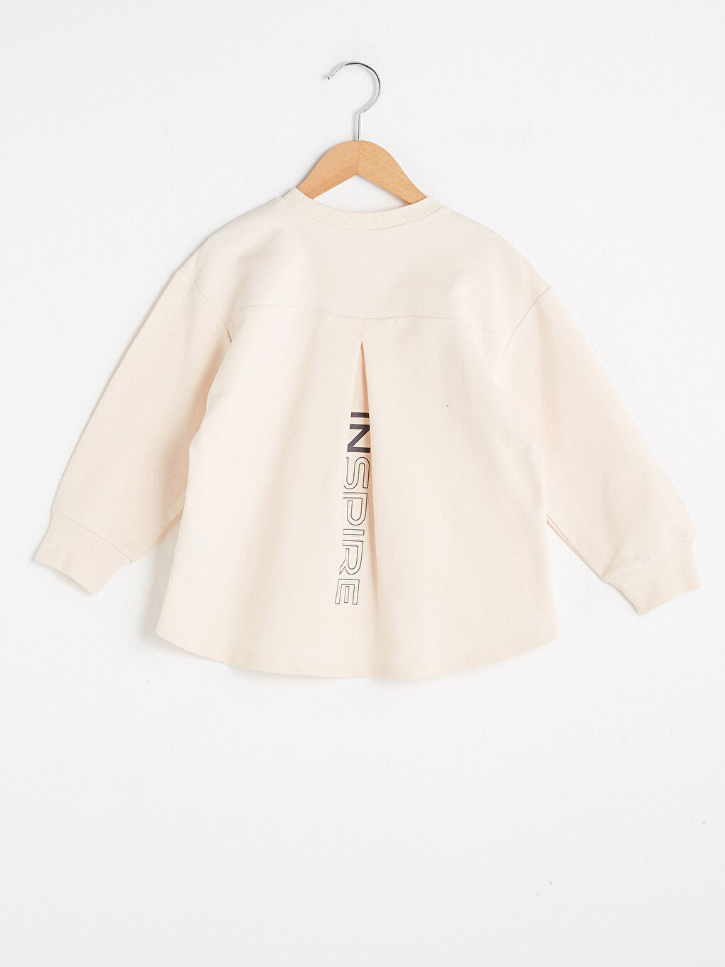 Pembe Bisiklet Yaka Basic Uzun Kollu Kız Çocuk Sweatshirt-1