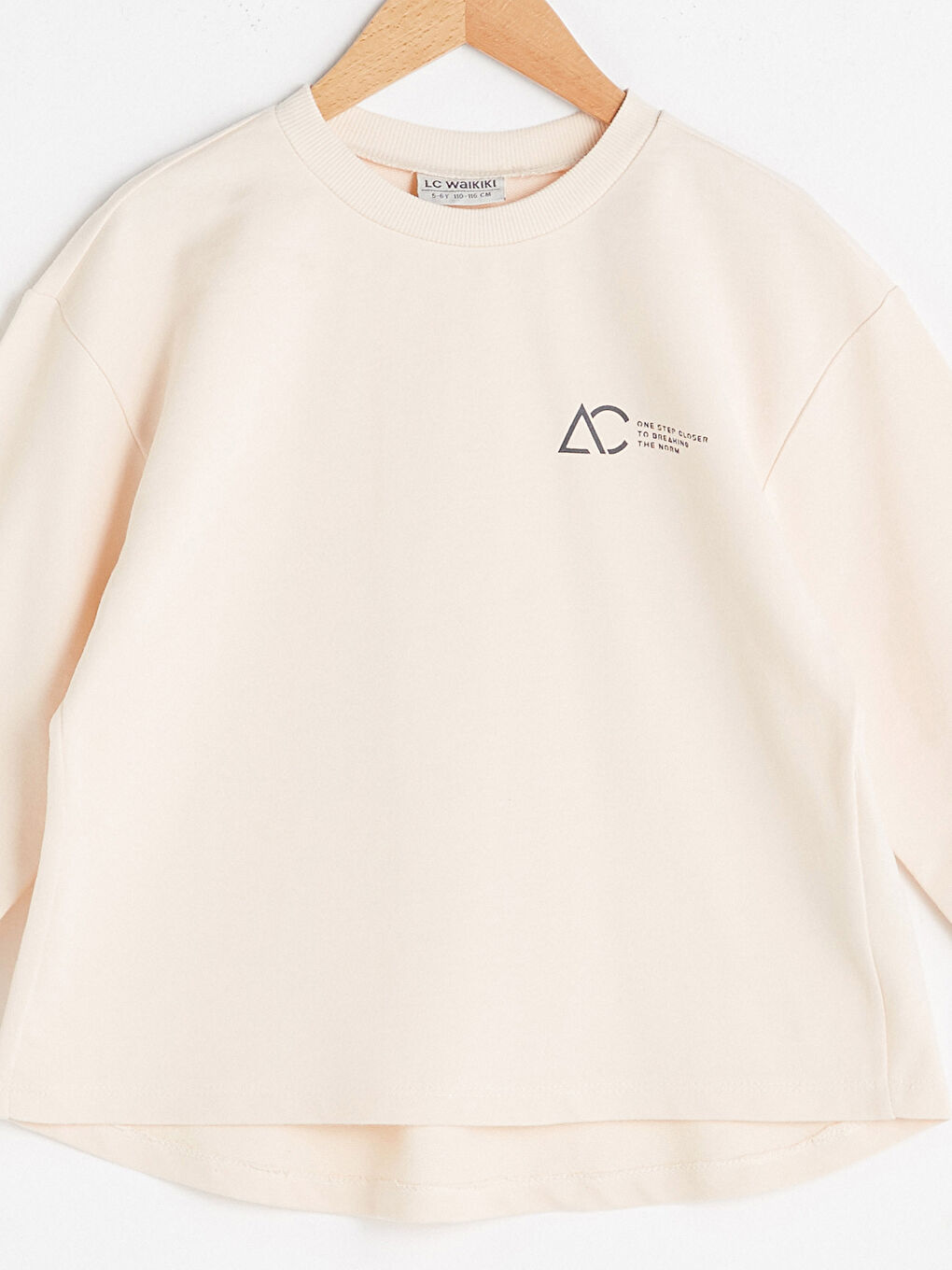 Pembe Bisiklet Yaka Basic Uzun Kollu Kız Çocuk Sweatshirt-2