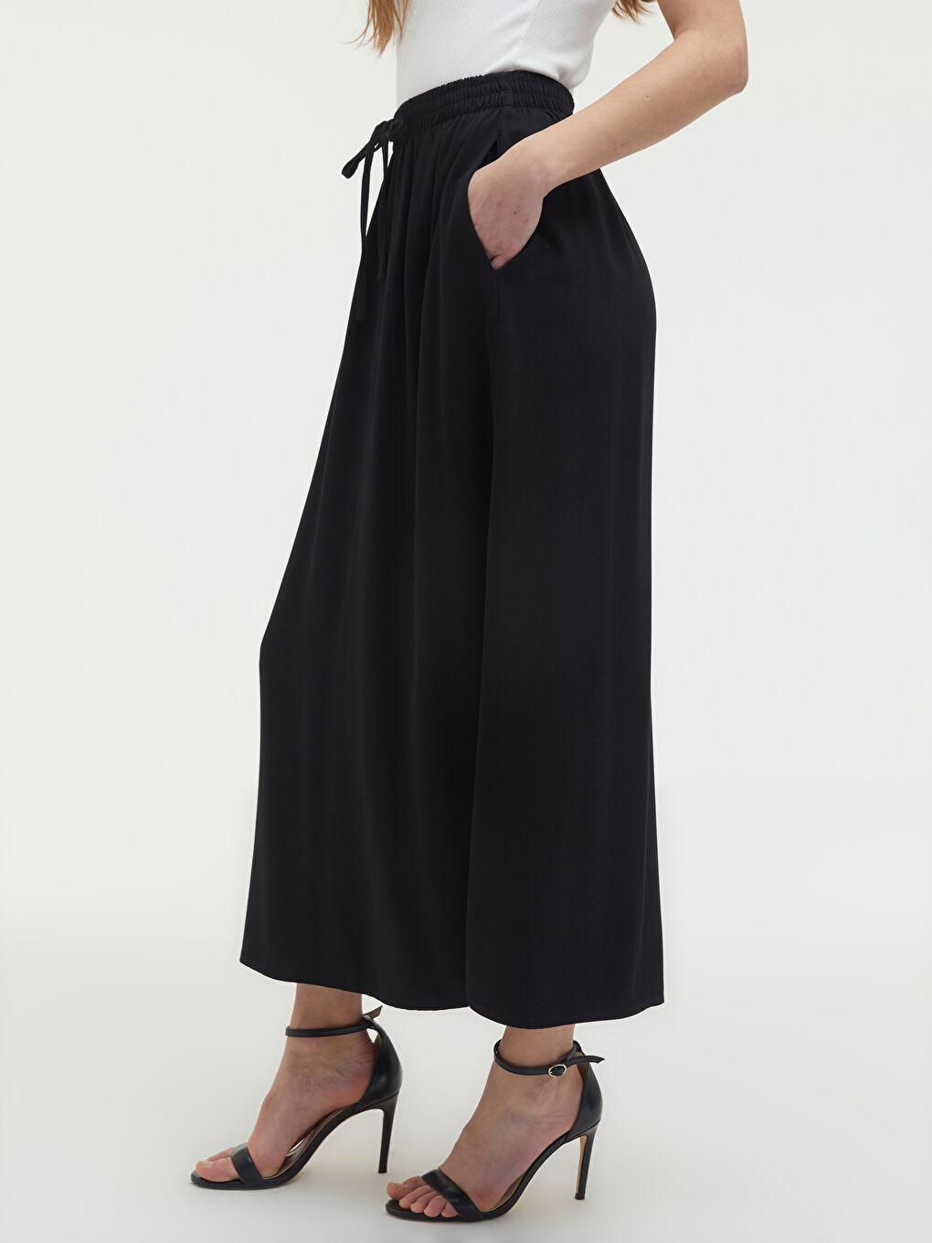 Elastic Waist Viscose Skirt-7