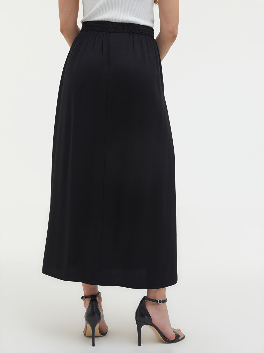 Elastic Waist Viscose Skirt-8