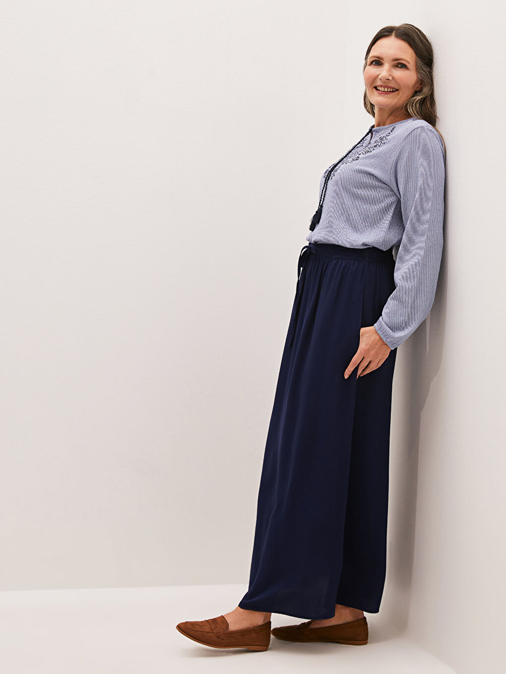 LCW Grace Elastic Waist Viscose Skirt -S1CC06Z8-E1J