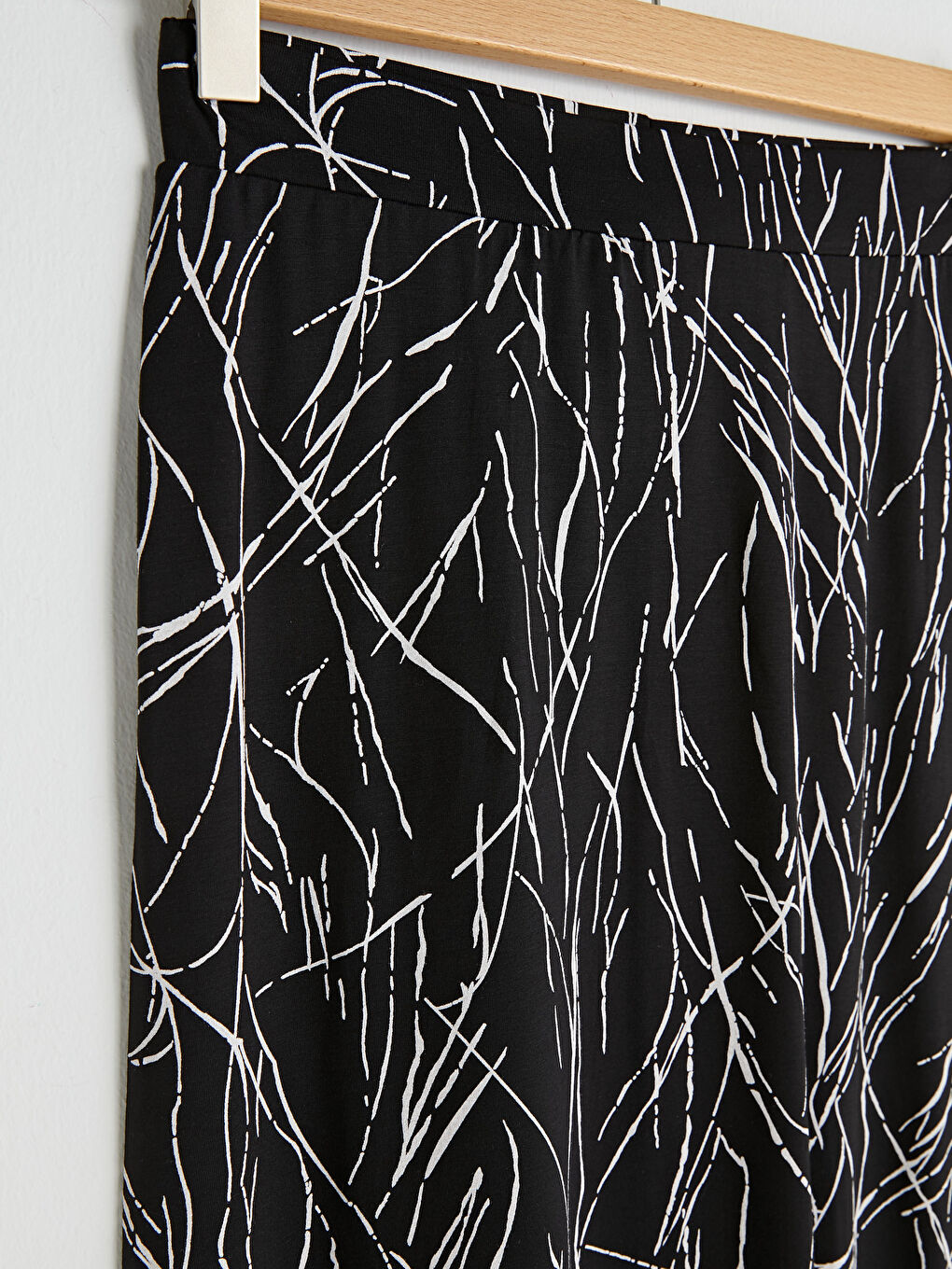 Karışık Beli Lastikli Desenli Uzun Etek-5