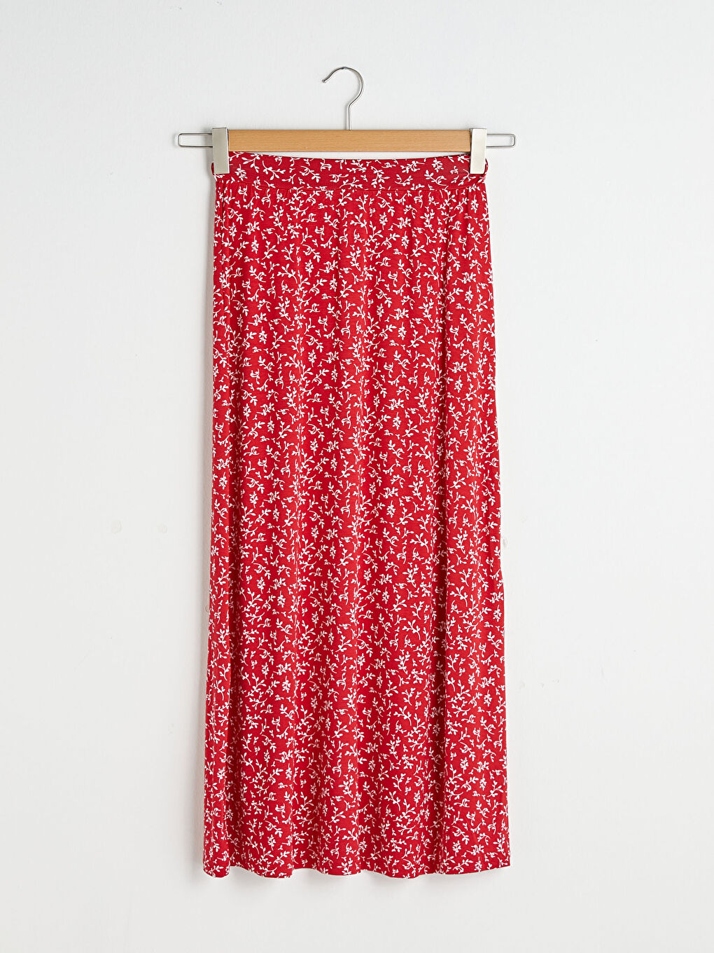 Elastic Waist Figured Maxi Skirt-5