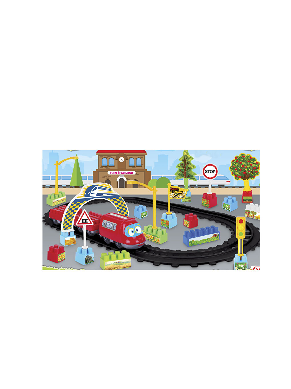 სათამაშო მატარებლის ნაკრები 52 ცალი