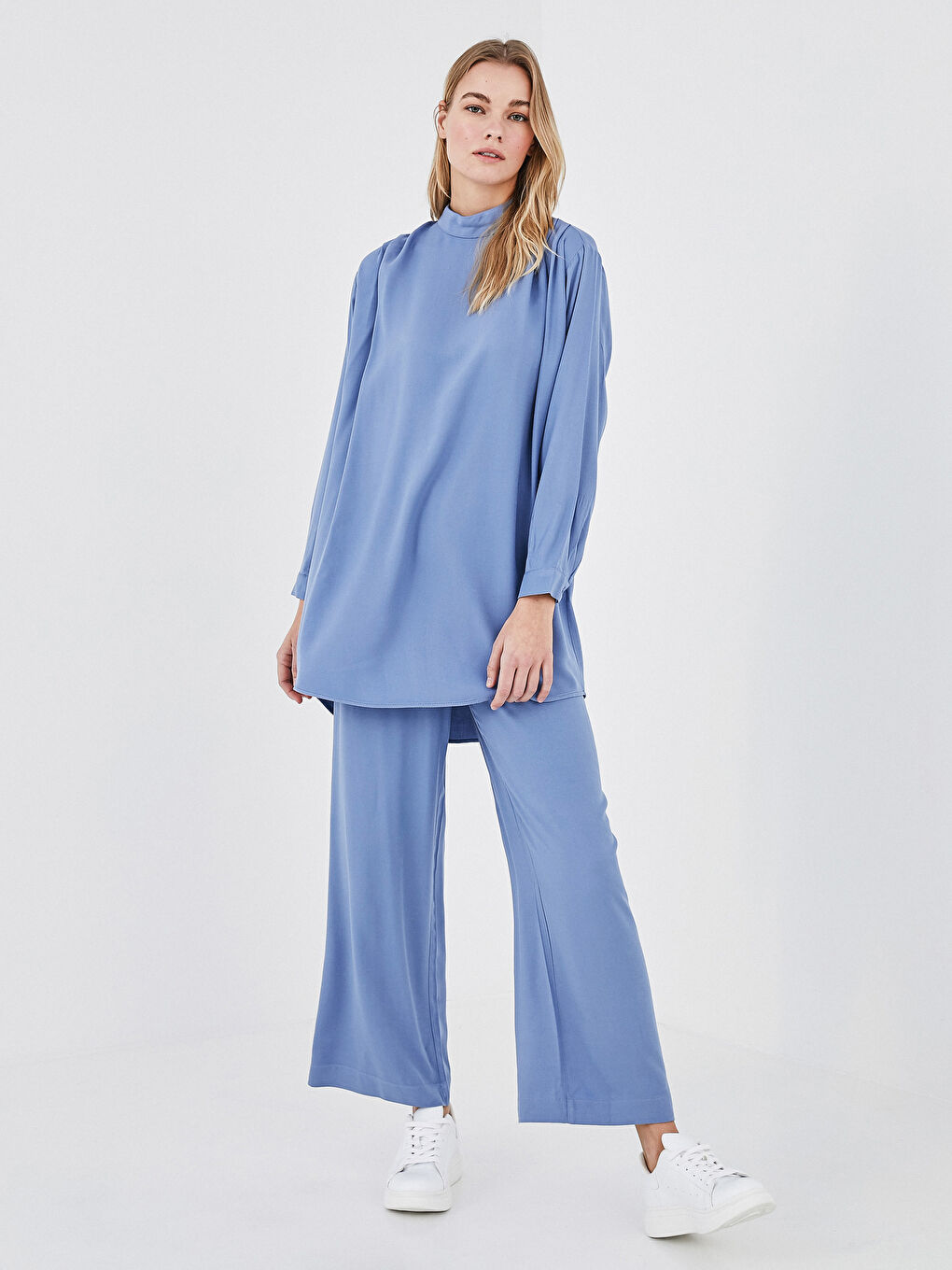 Elastic Waist Comfortable Fit Plazzo Woman Trousers-1