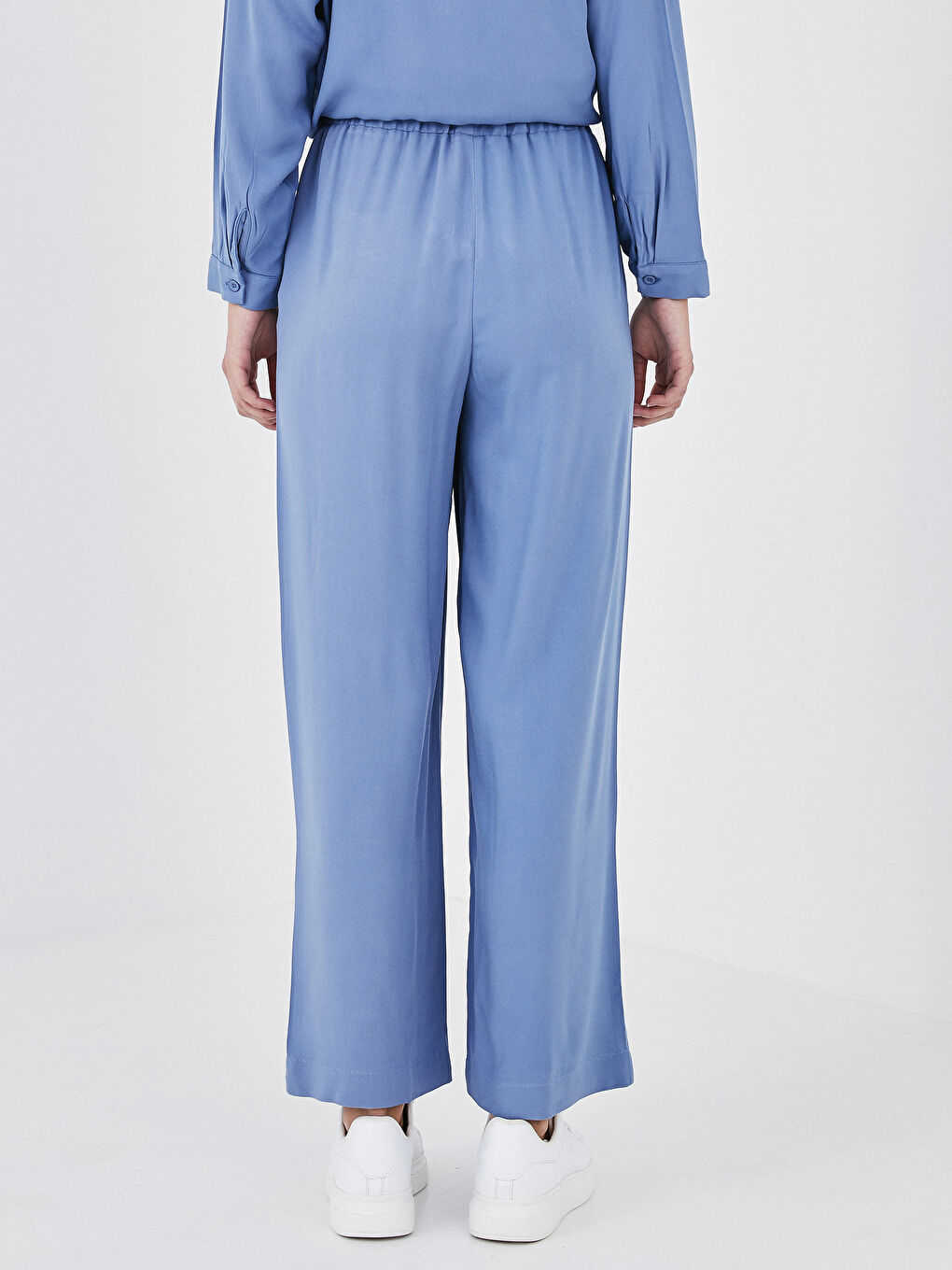 Elastic Waist Comfortable Fit Plazzo Woman Trousers-3