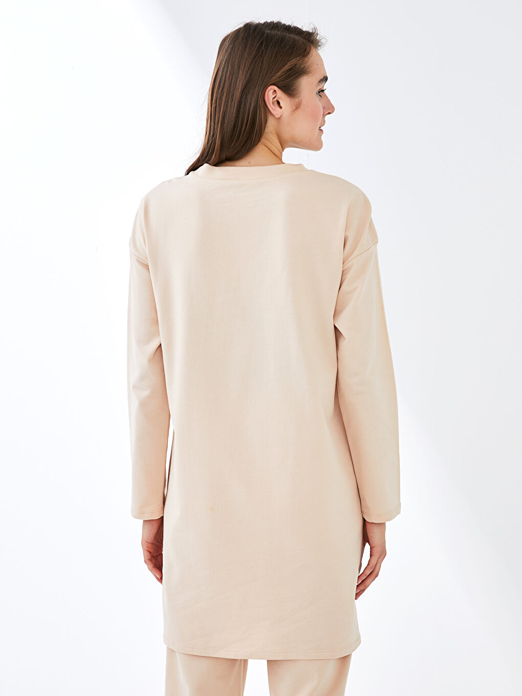 تونيك سترة حمل بكول مدور بسيط-2