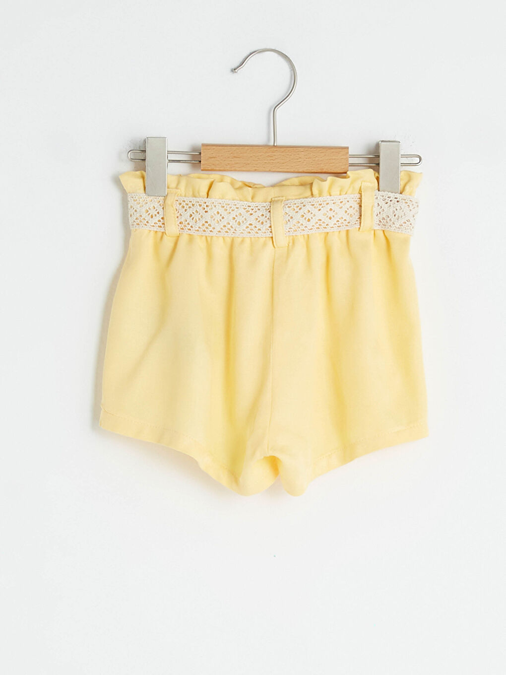 Shorts Basiques à Taille Élastique et Ceinture pour Bébé Fille-1
