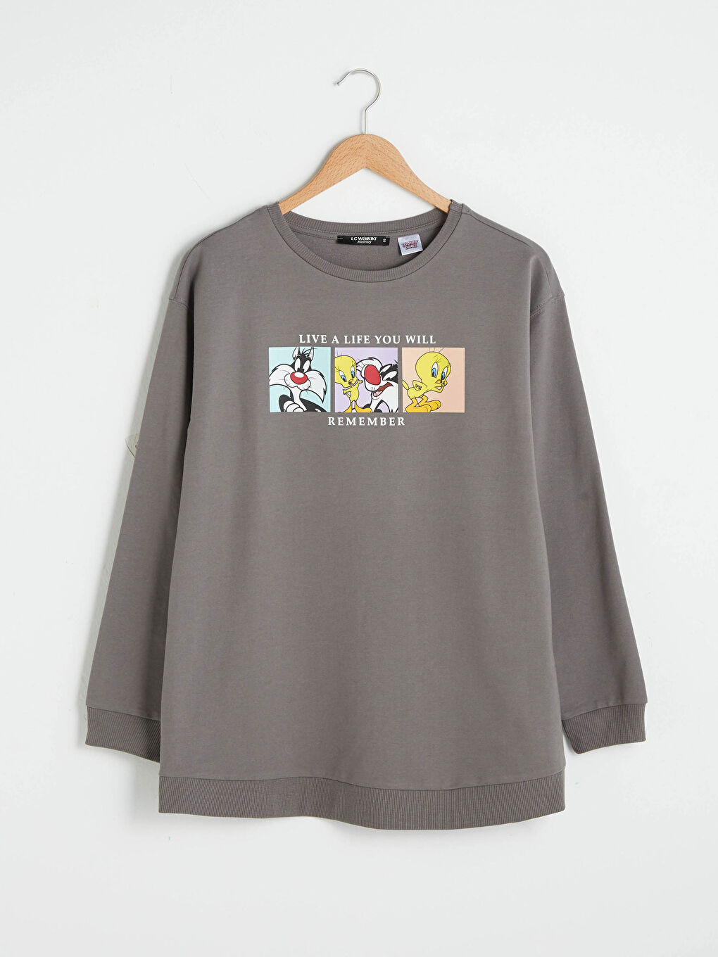 كنزة رياضية للحوامل بأكمام طويلة وياقة مستديرة وطبعة لوني تونز-5