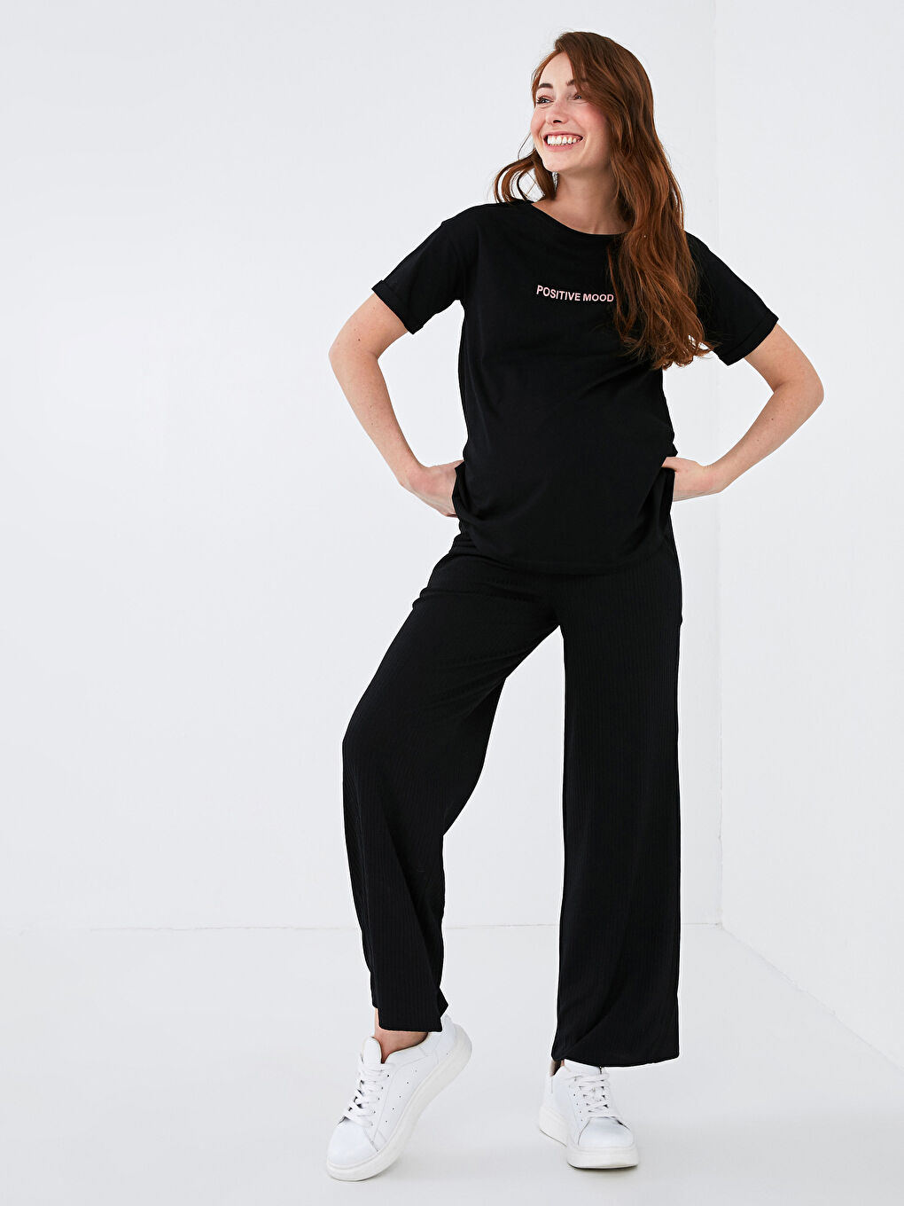 بنطال رياضي حوامل بوسط مطاطي ولوحة بطن-4