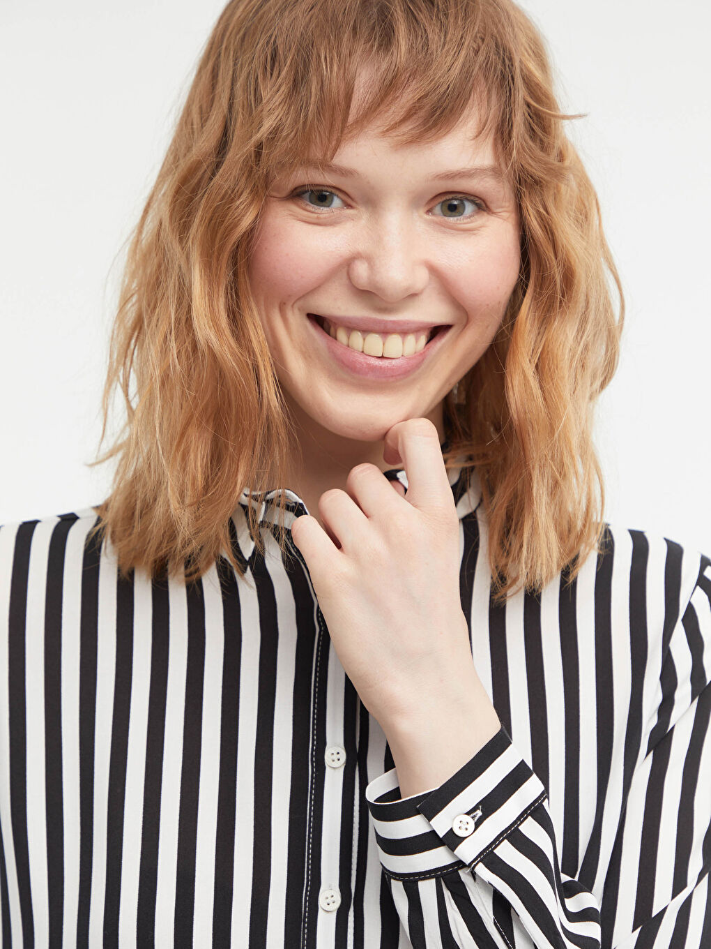 Siyah Çizgili Viskon Gömlek Tunik-1