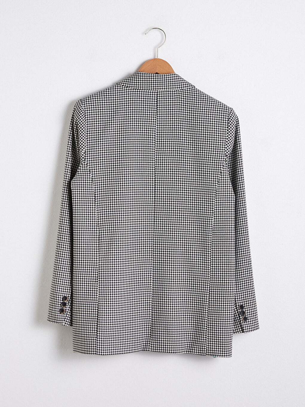 Houndstooth Patterned Button Detailed Jacket-6