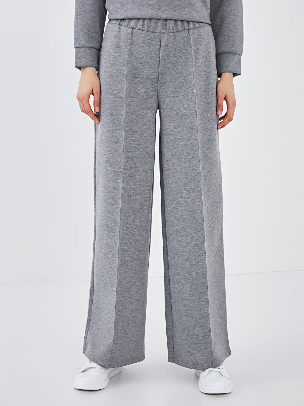 Elasticated Waist Wide Leg Women's Sweatpants-1