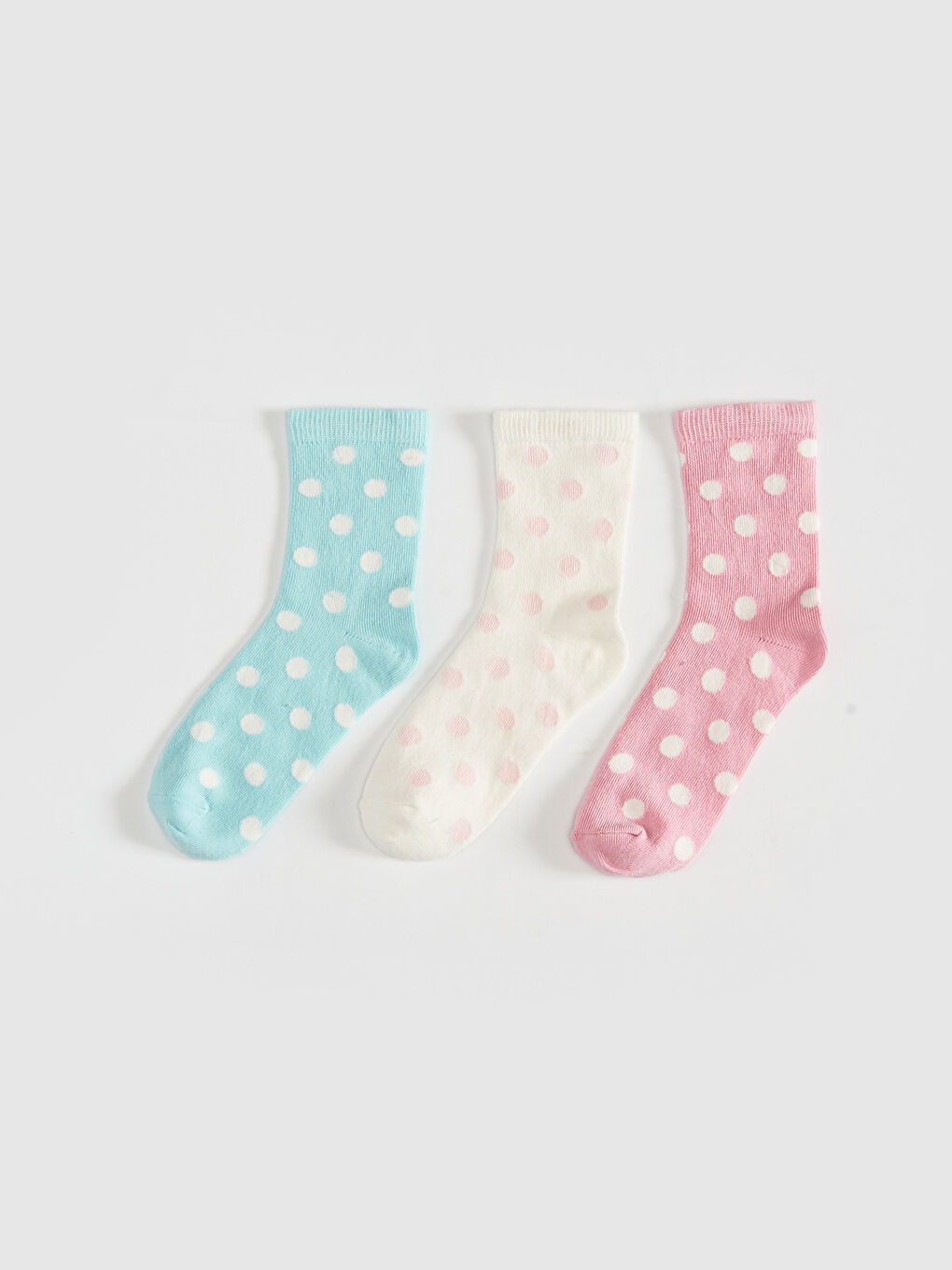 Pembe Kız Çocuk Soket Çorap 3'lü-1